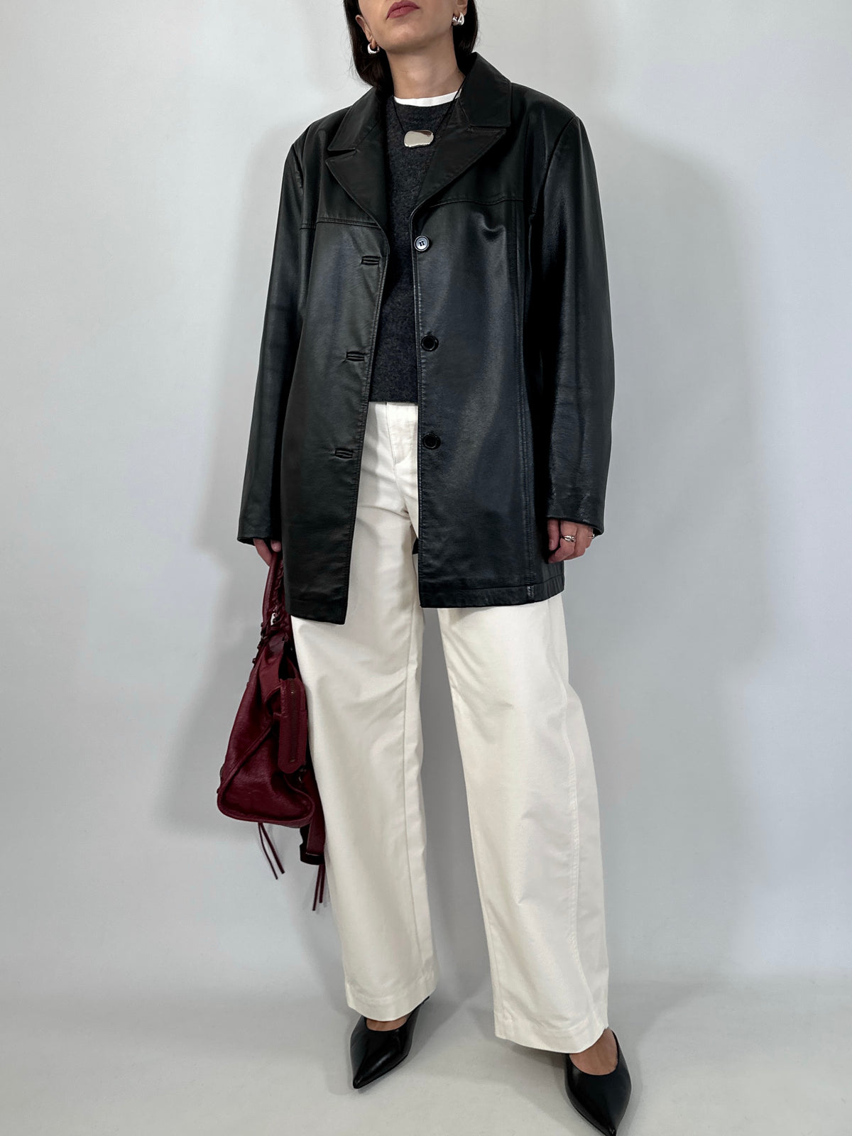 Black Leather Straight Jacket