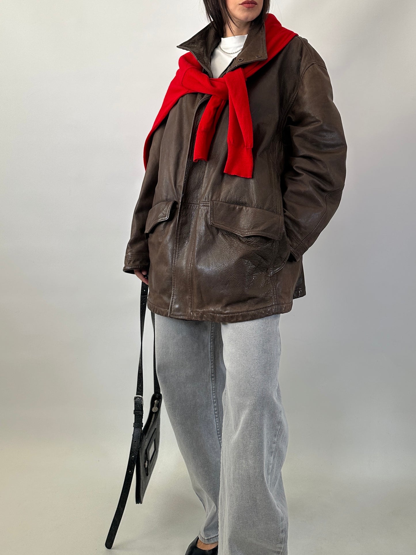 Valentino vintage real leather field jacket