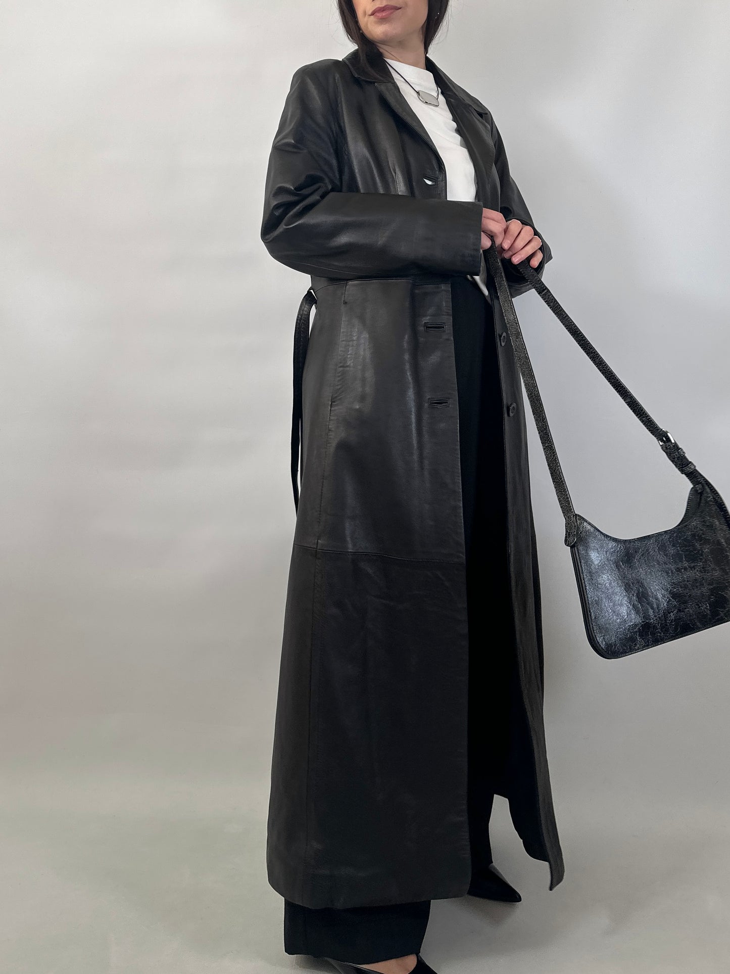 Extra-Long Soft Leather Coat