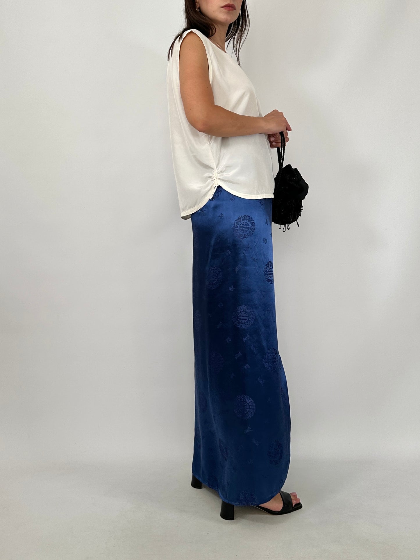 Side Drawstring Silk Top