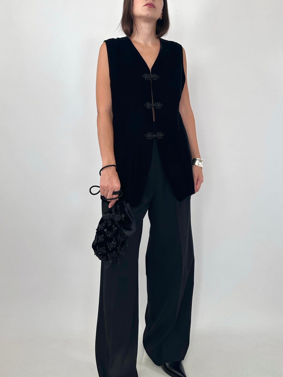 Velvet Vest with Frog Closures