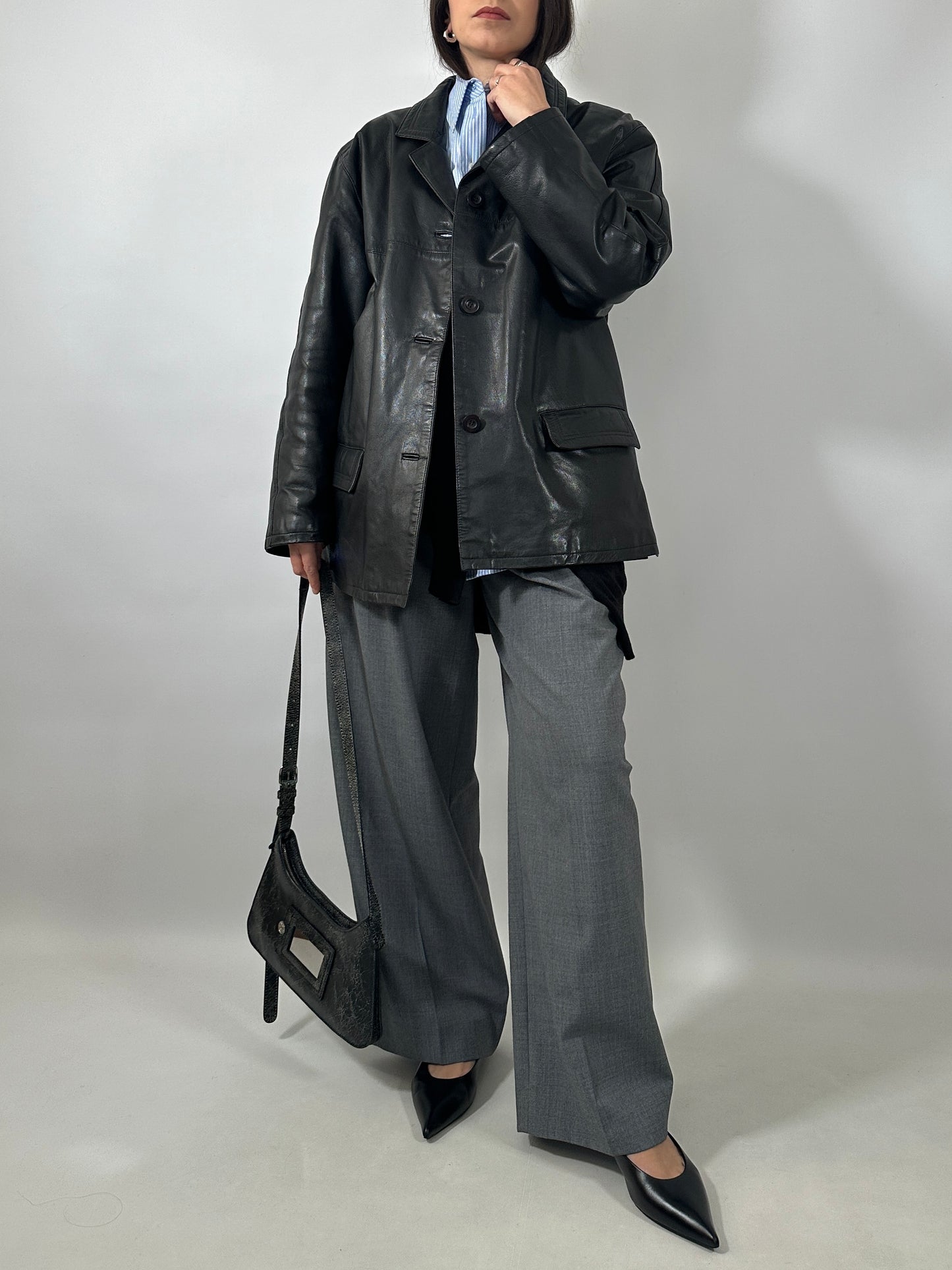 Classic Vintage Black Leather Jacket