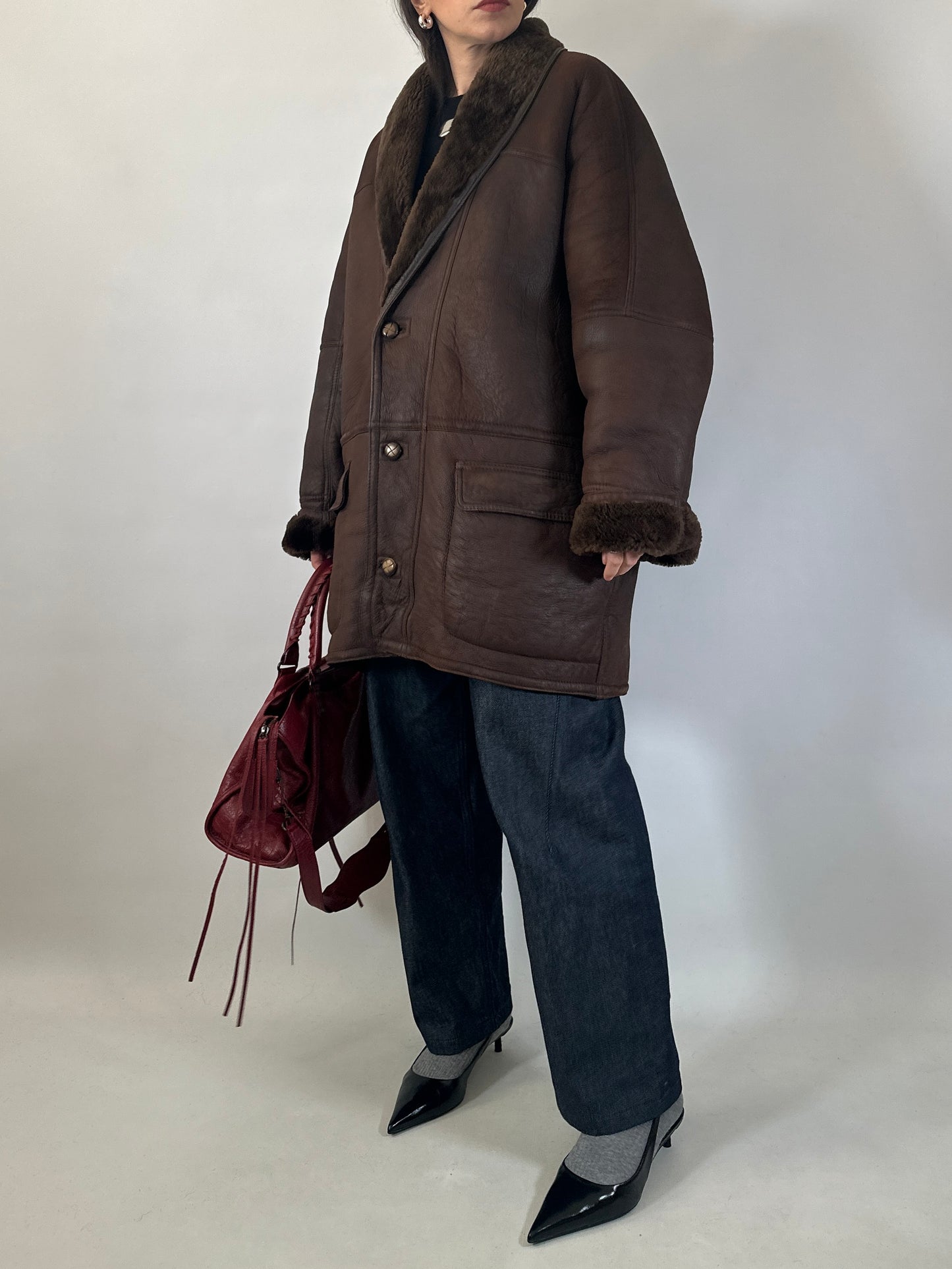 Vintage Brown Shearling Jacket