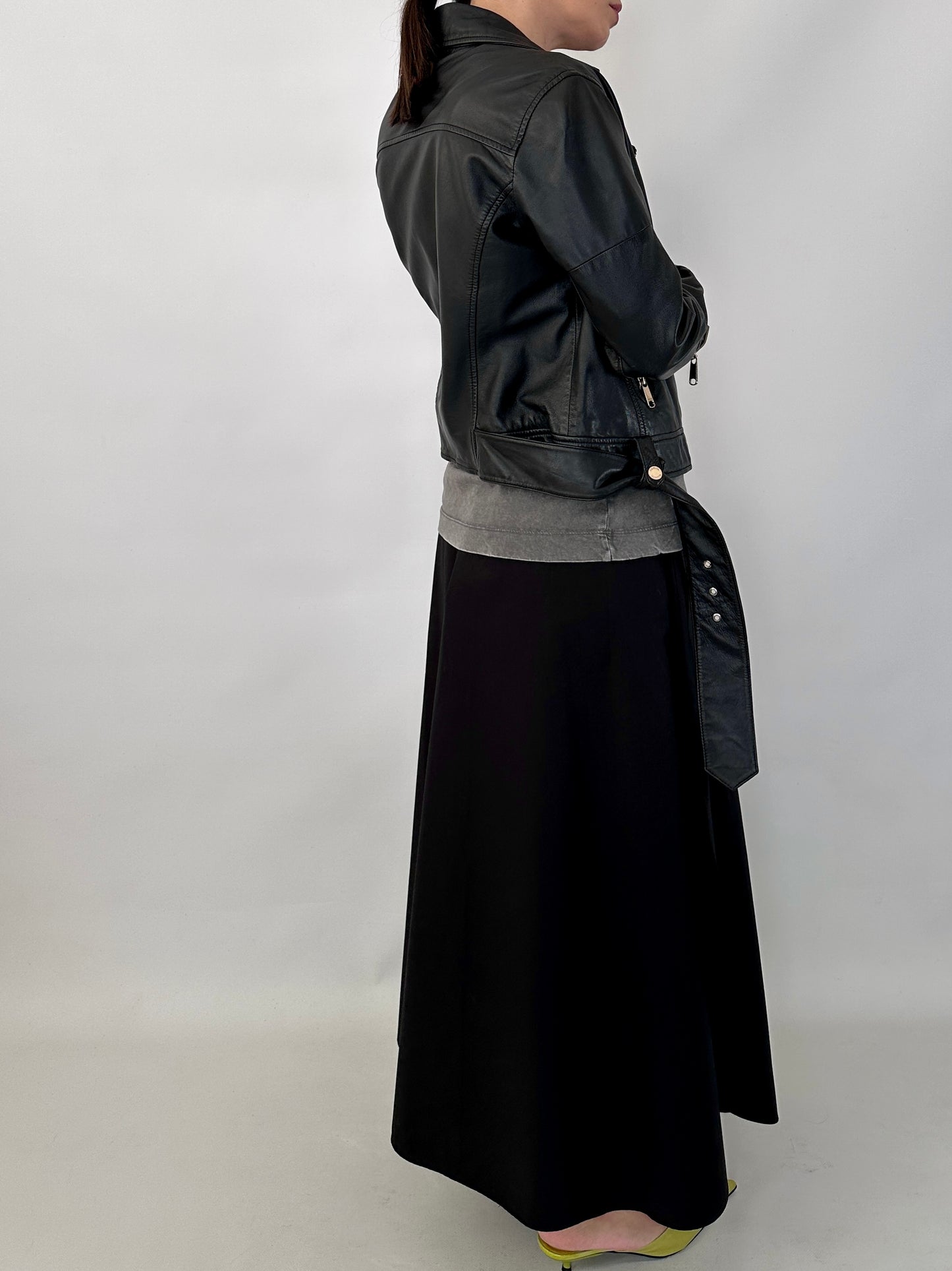 Soft leather biker jacket