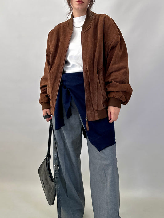 Real suede bomber jacket