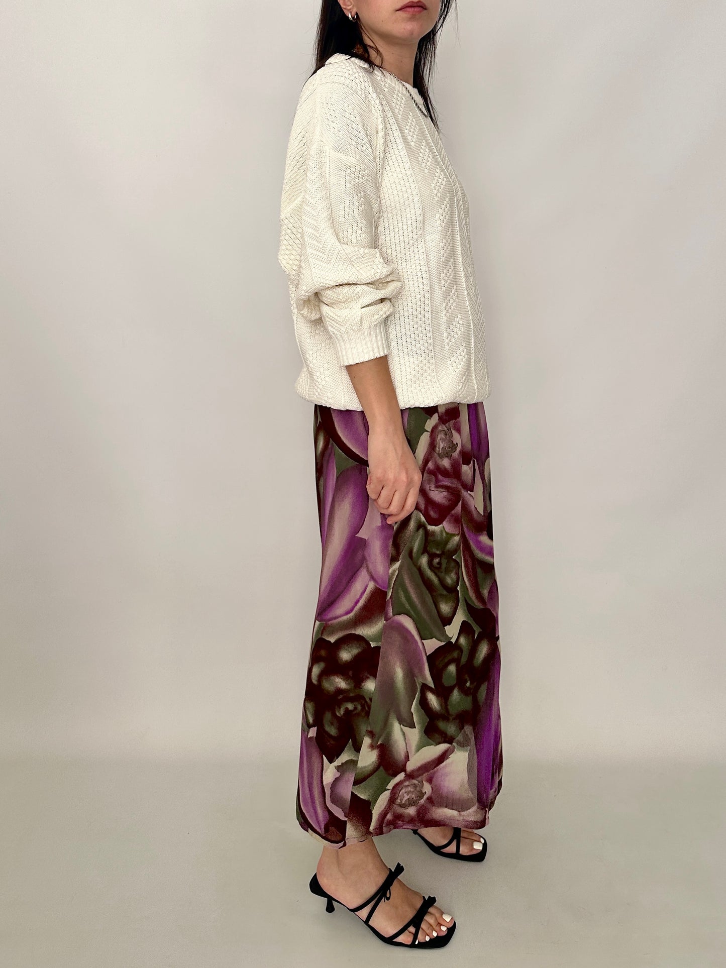Maxi wrap printed skirt