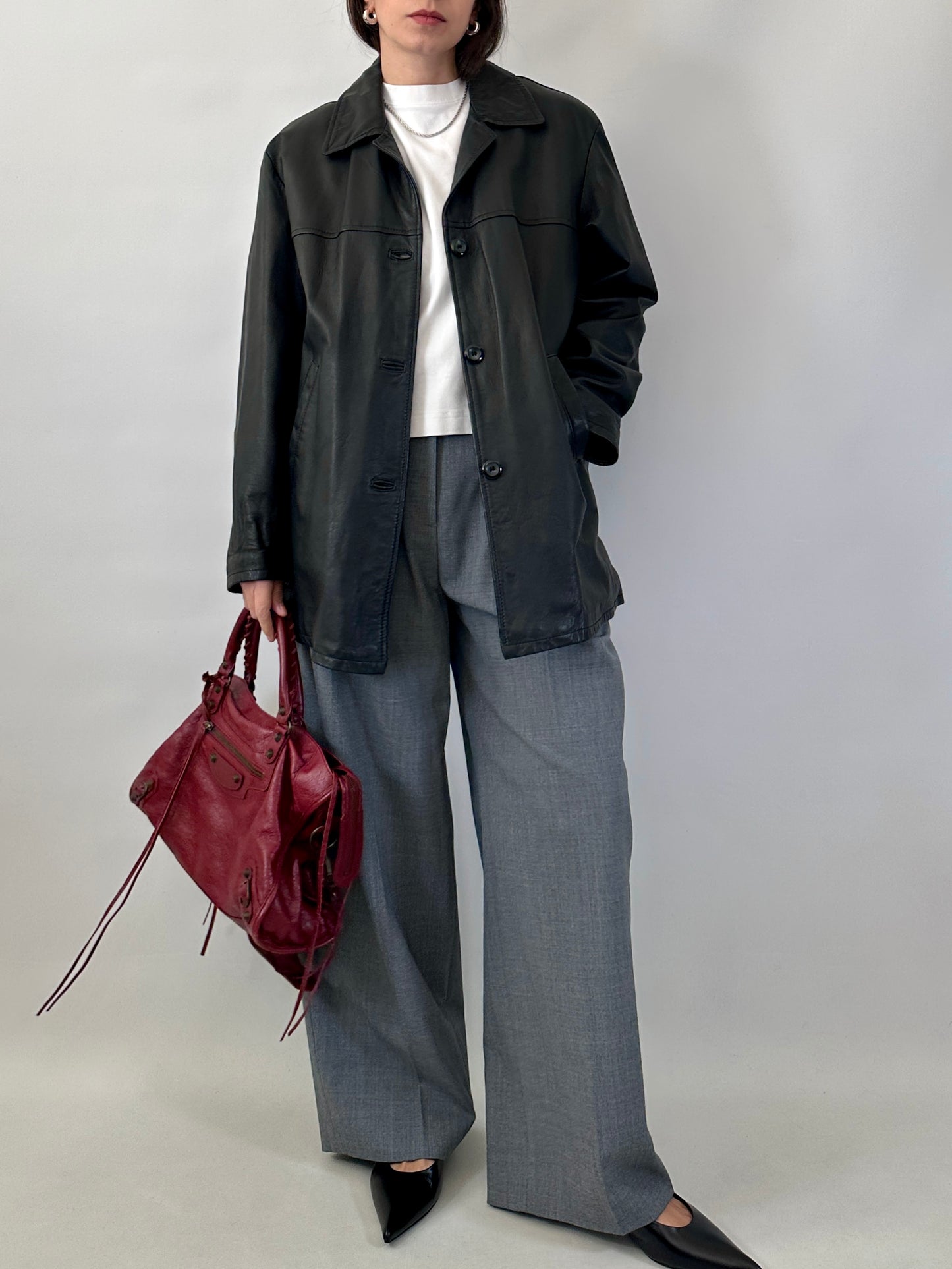 Classic real leather jacket