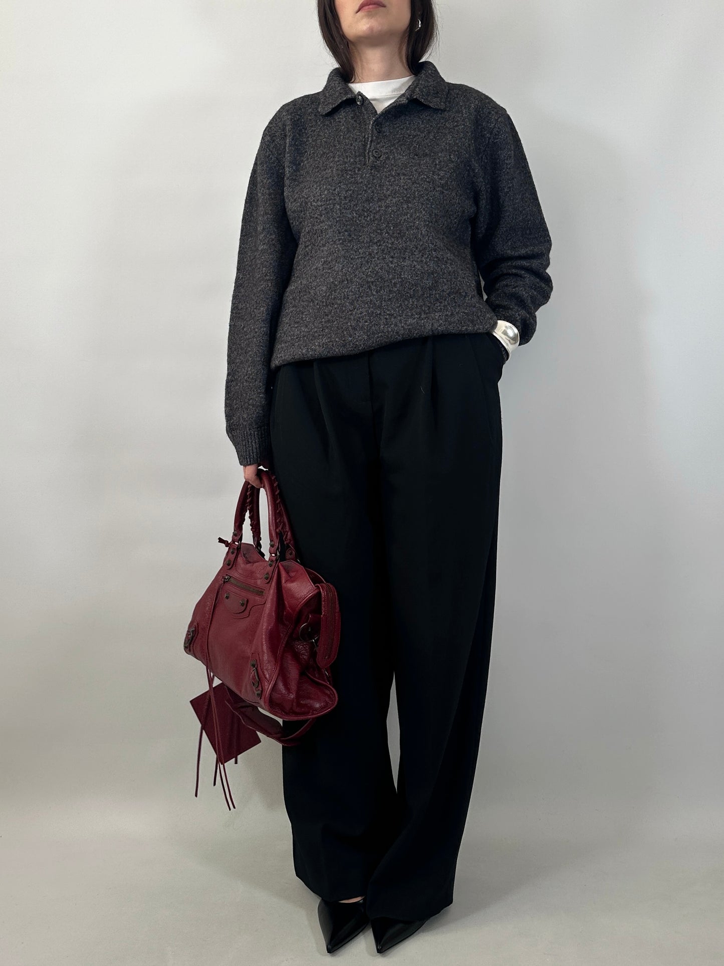 Wool&Alpaca Polo Collar Sweater