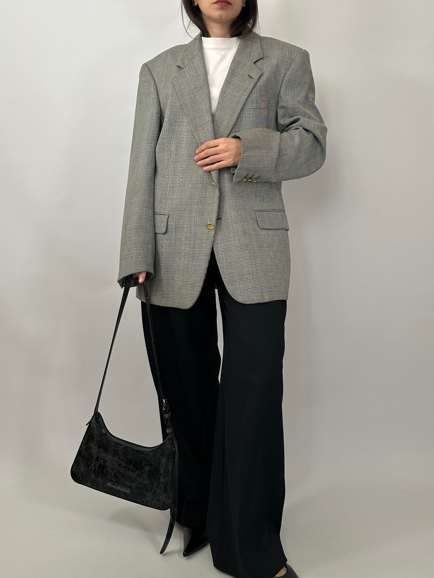 Vintage Valentino Check Wool Blazer