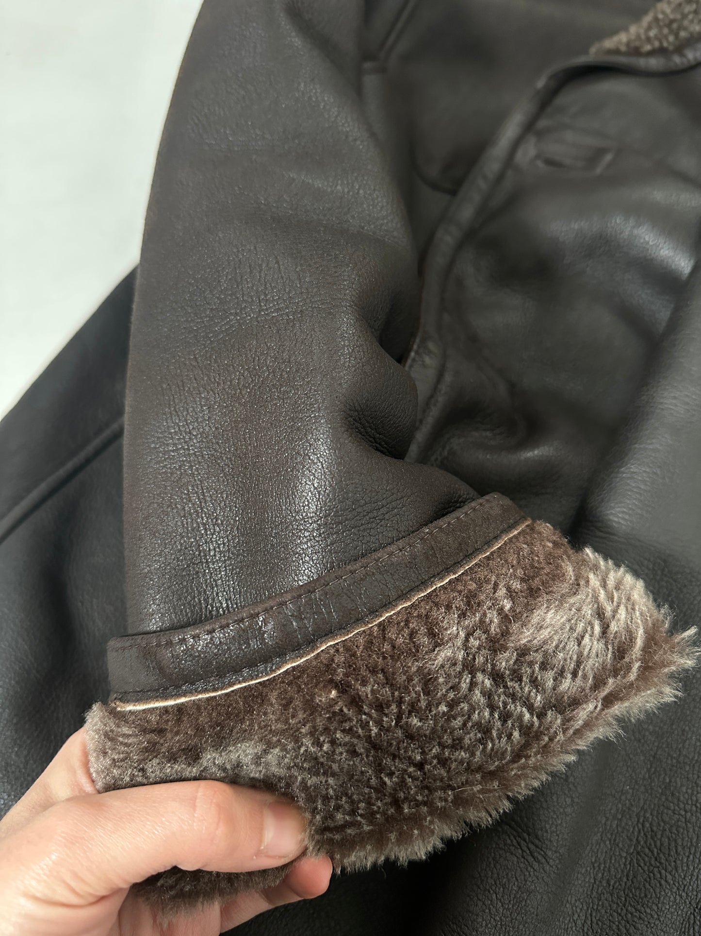 Vintage shearling coat brown and beige