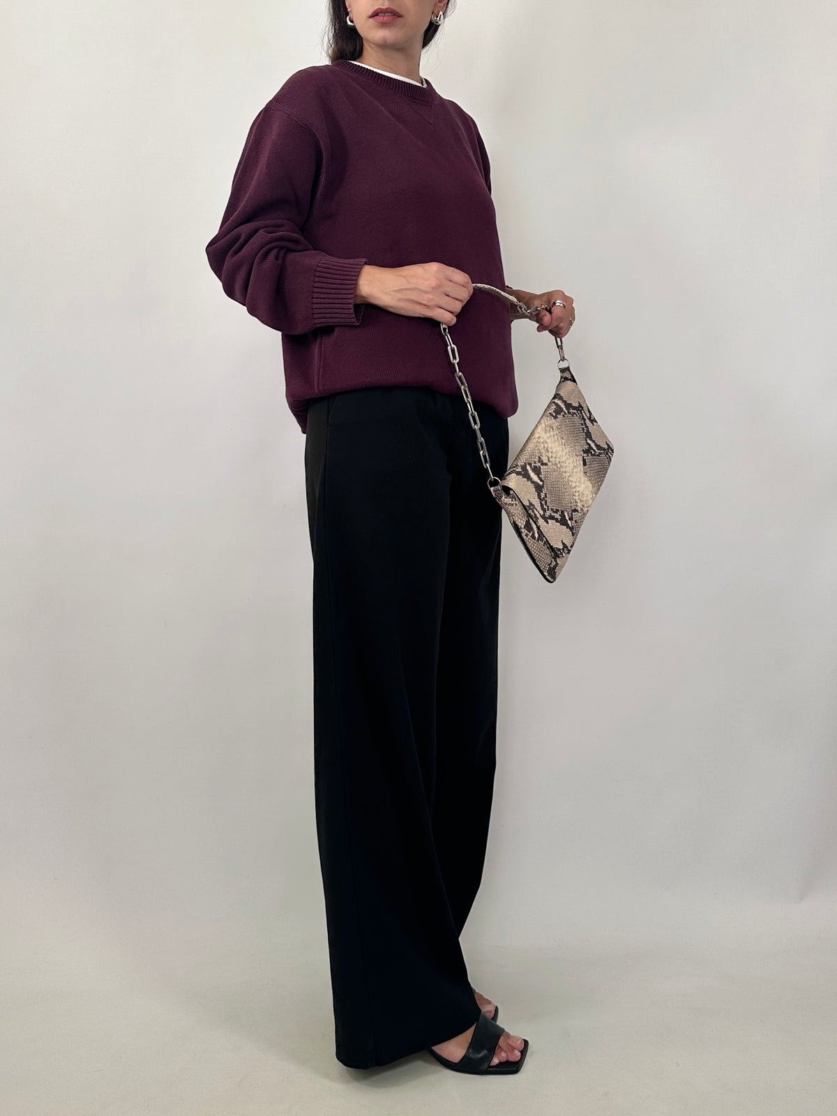Tommy Hilfiger Burgundy Cotton Sweater