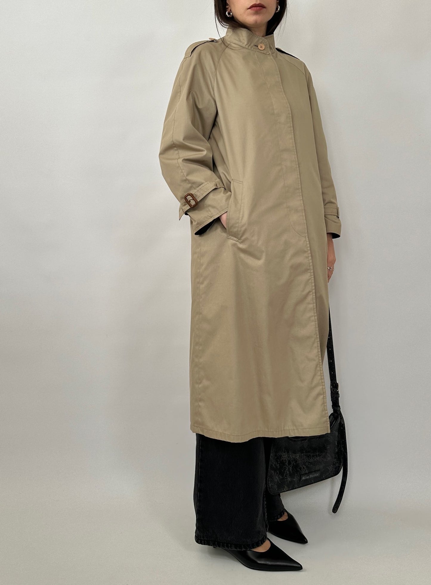 Vintage Reversible Lightweight Coat - Beige/Black