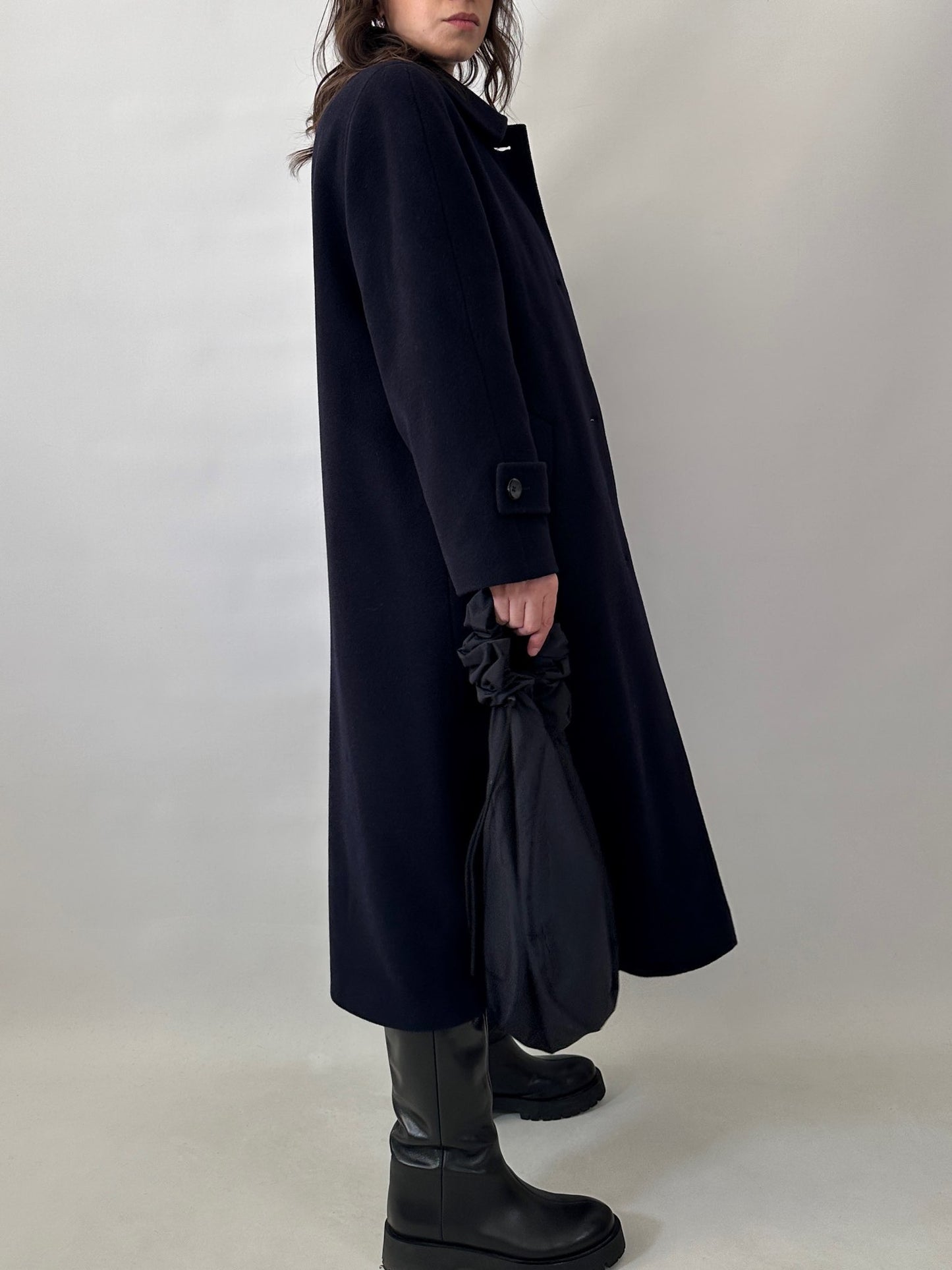 Vintage blue wool and angora coat