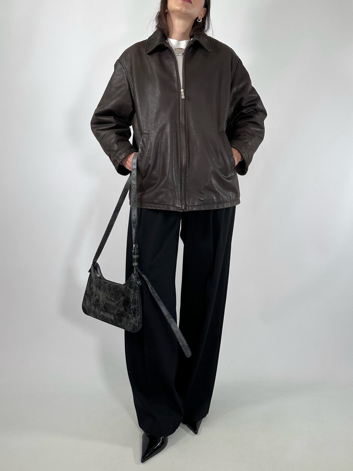 Vintage Brown Nubuck Leather Jacket