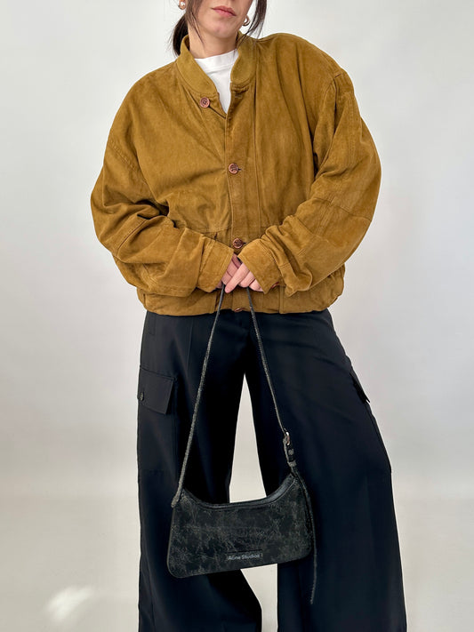 Vintage bomber in real suede