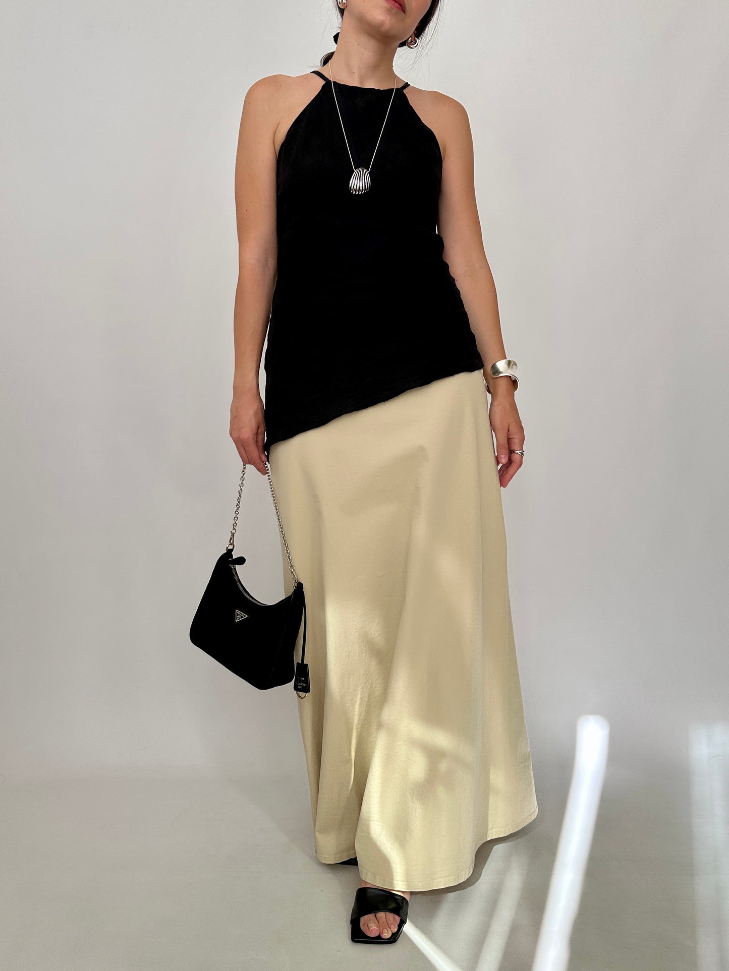 Asymmetric Linen Halter Top
