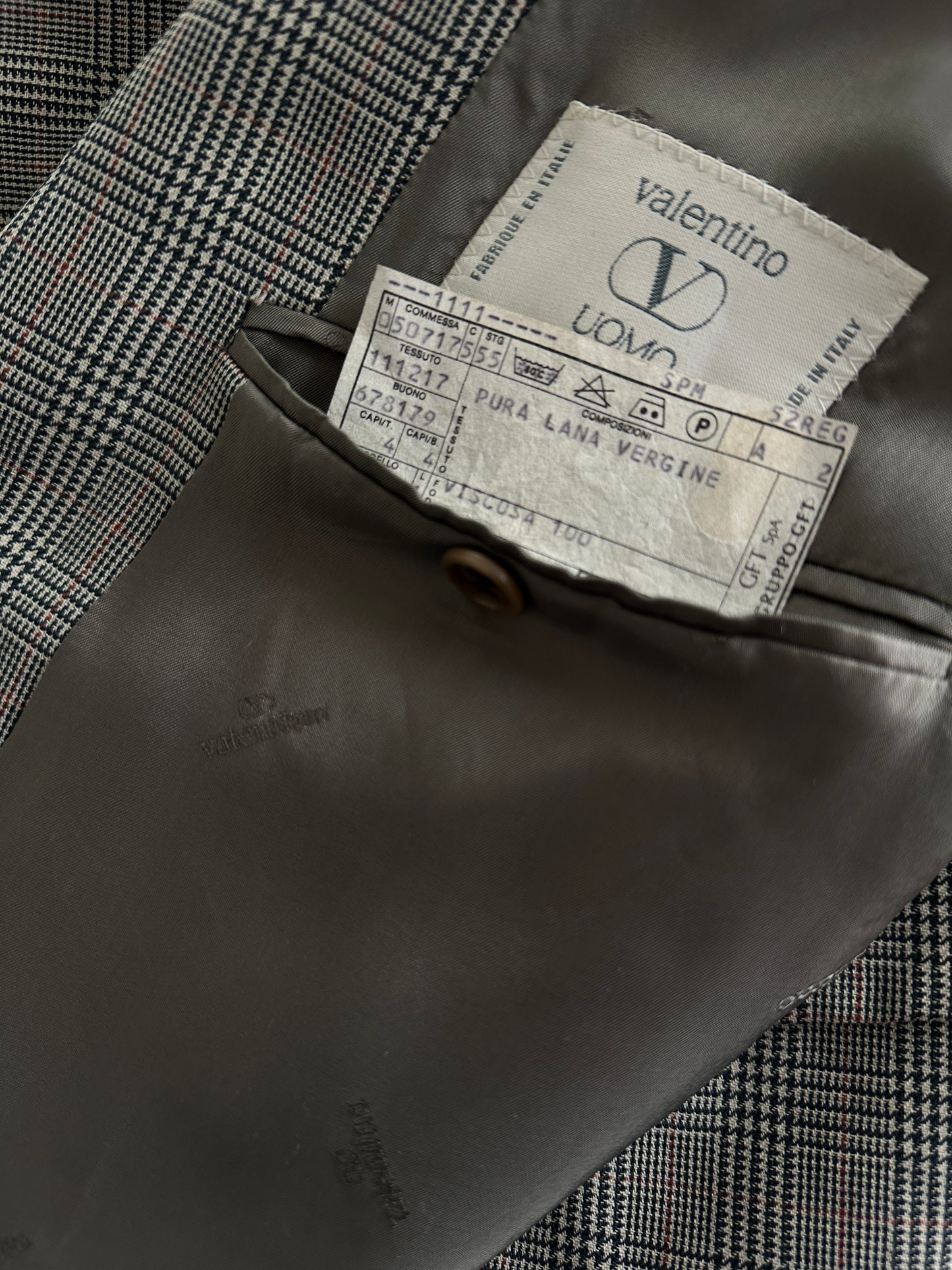 Vintage Valentino Check Wool Blazer