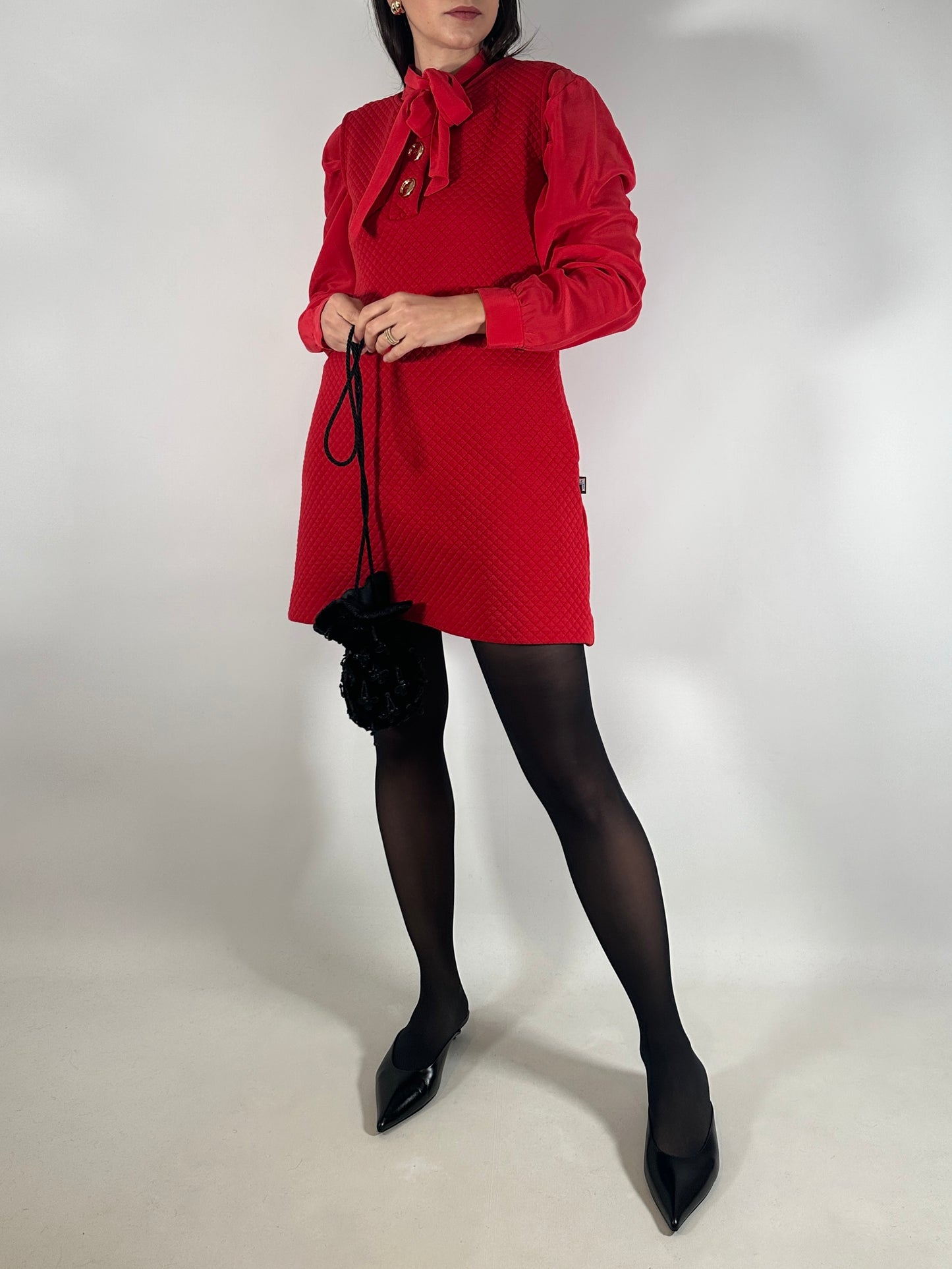 Love Moschino Quilted Red Shift Dress