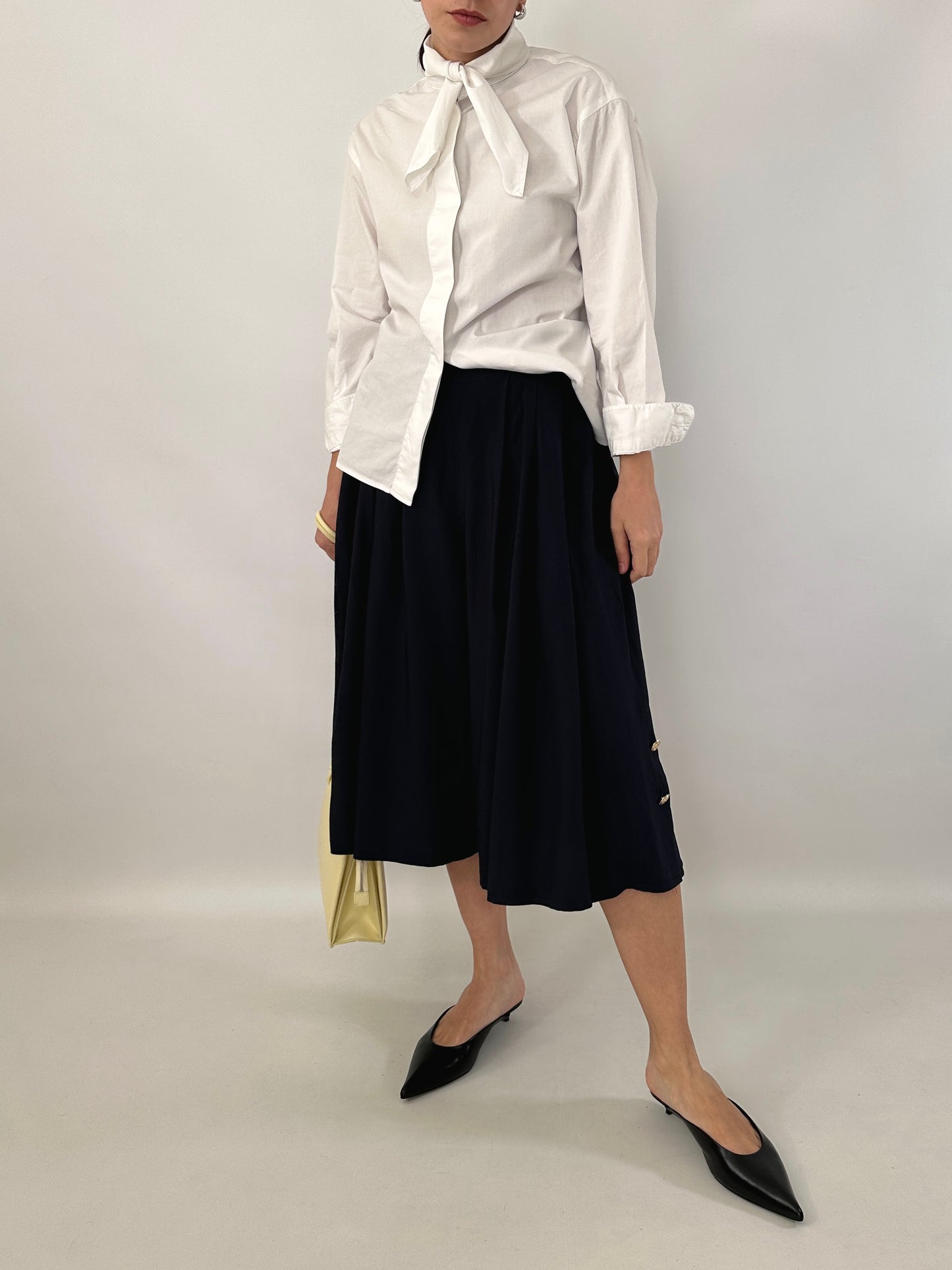 Wide-leg blue culottes
