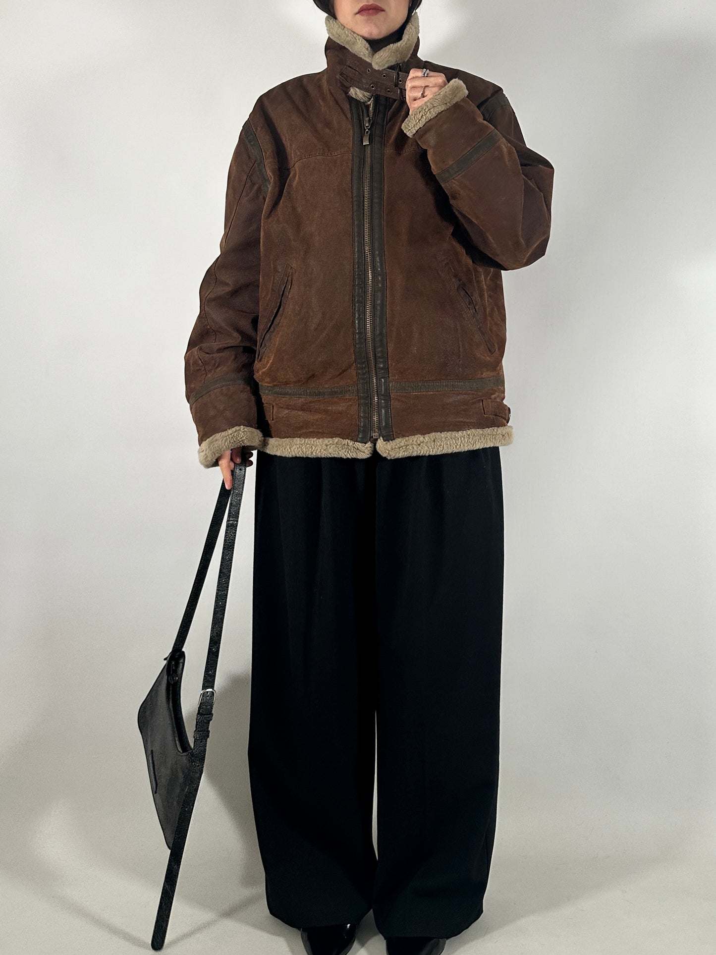 Aviator-Inspired Shearling Jacket