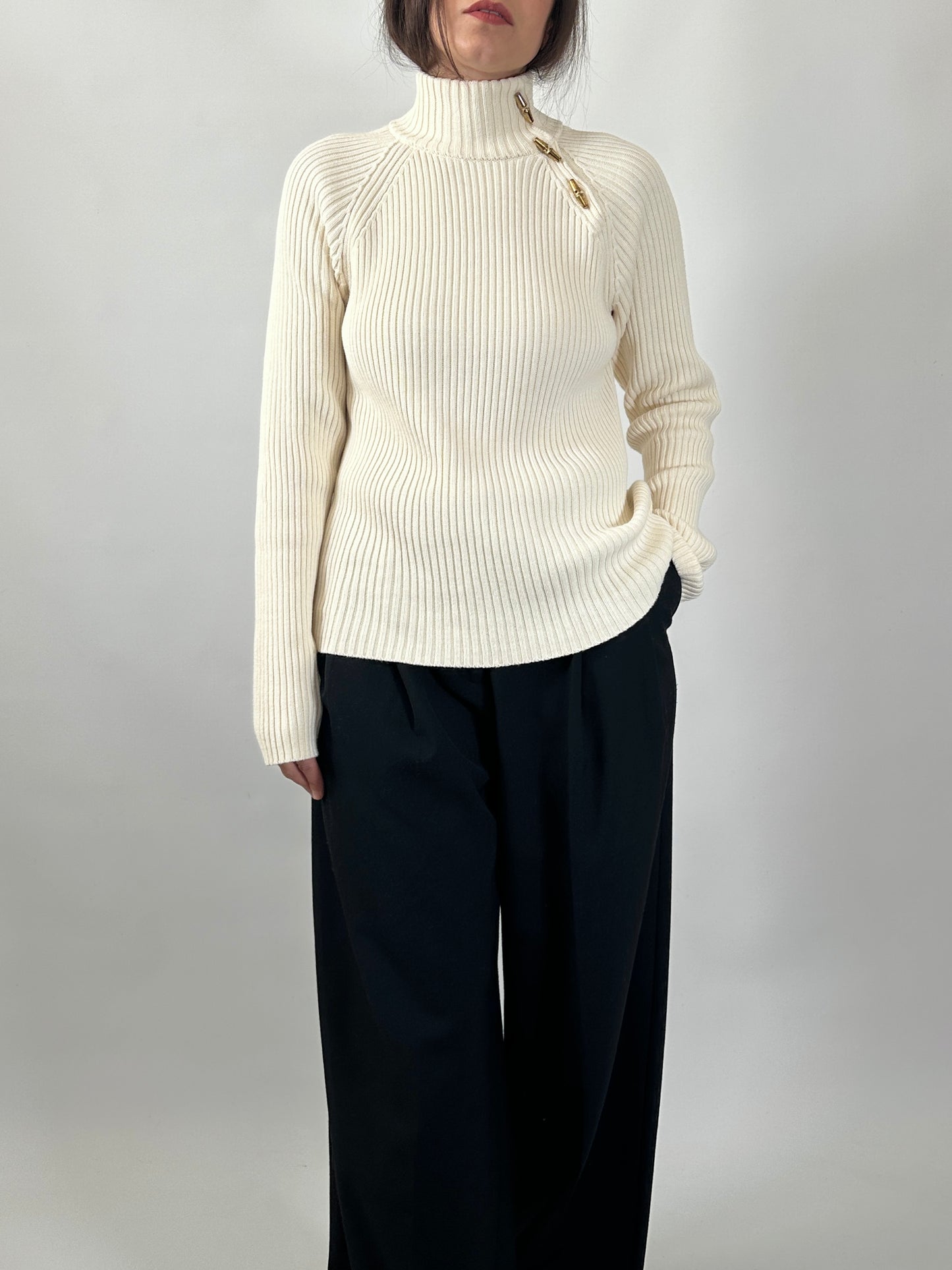 Pure Cotton Ribbed Sweater by Ralph Lauren