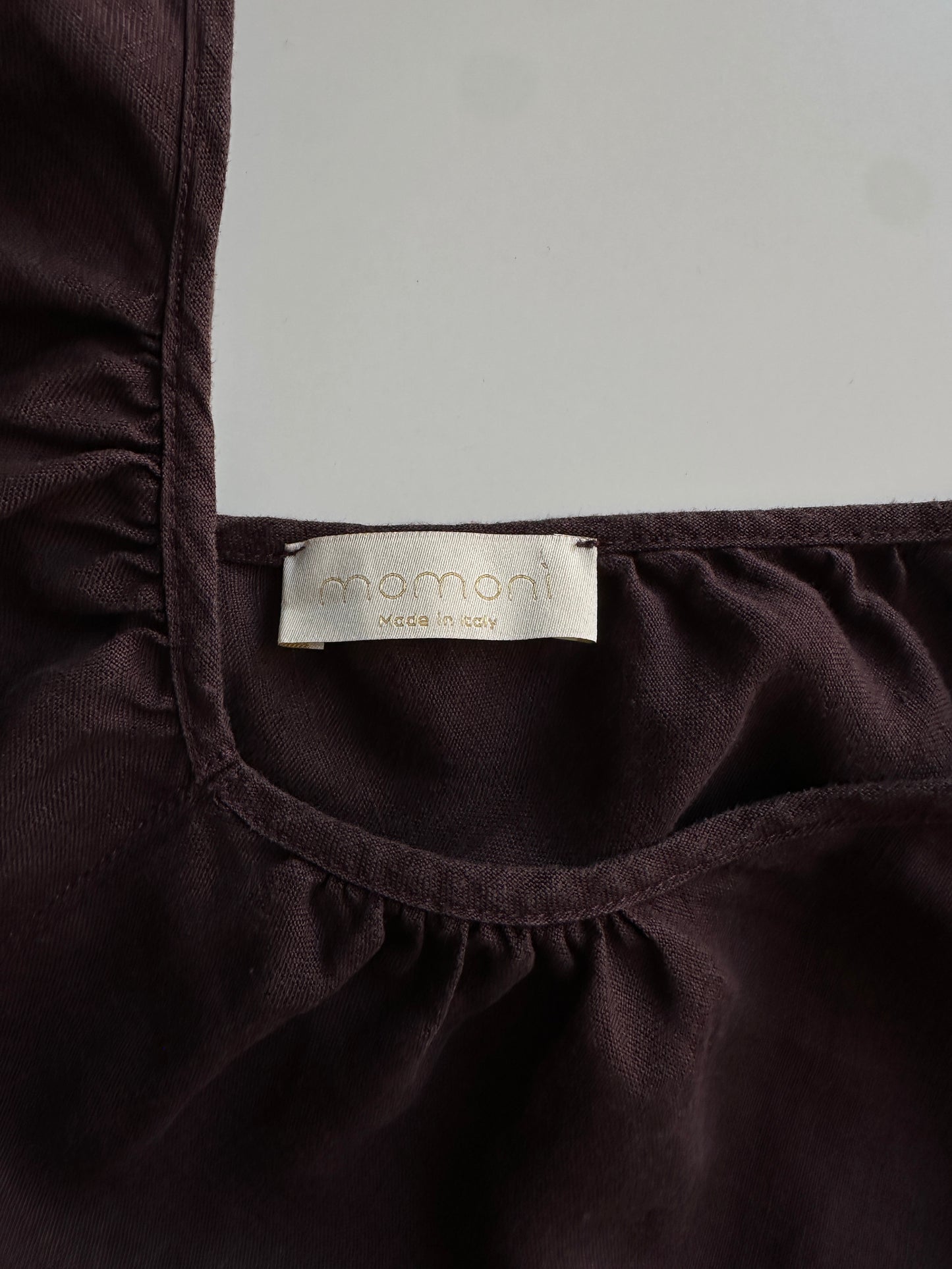 Chocolate Brown 100% Linen Maxi Dress