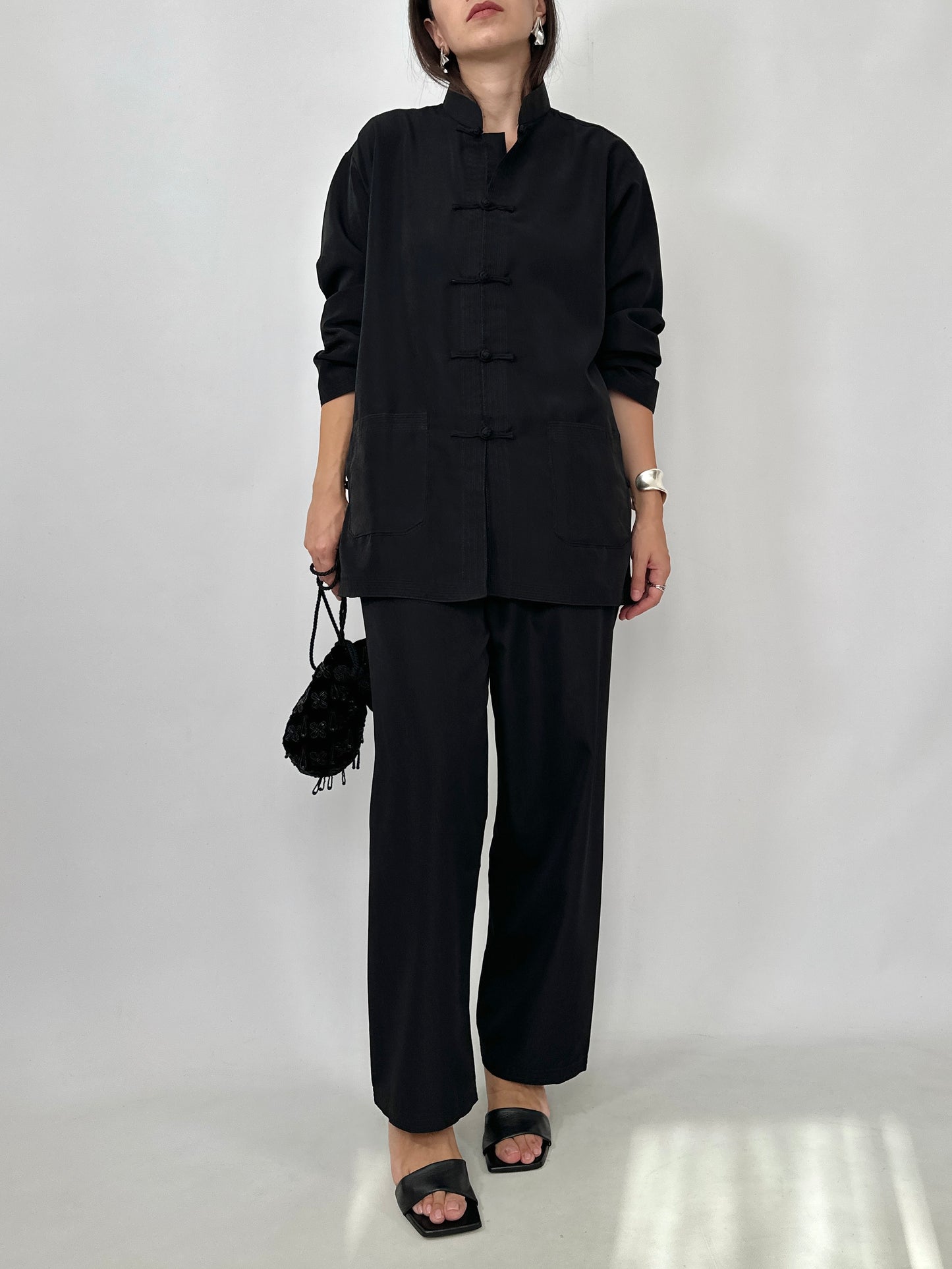 Black Silk Tang Set