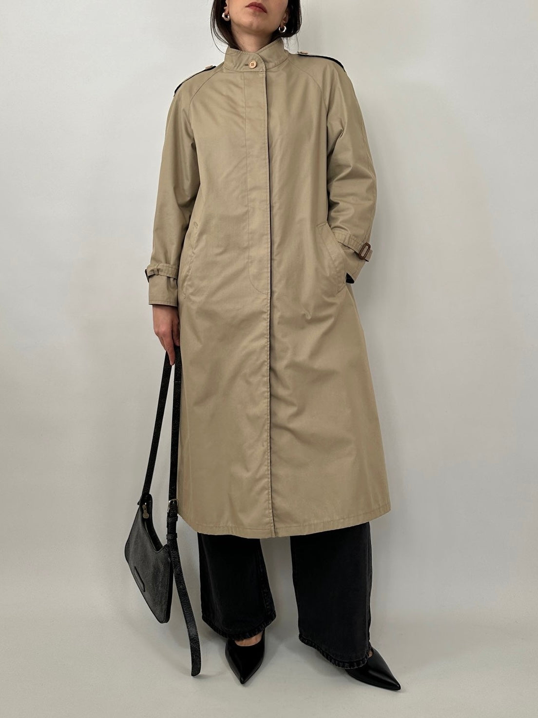 Vintage Reversible Lightweight Coat - Beige/Black
