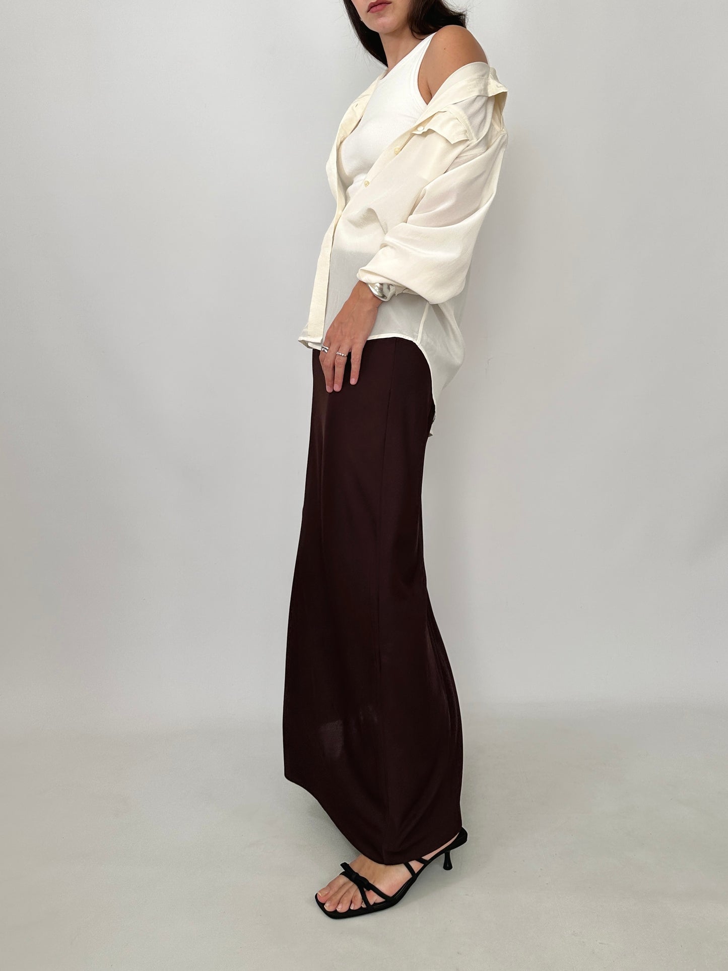 Marella Chocolate Brown Jersey Maxi Skirt