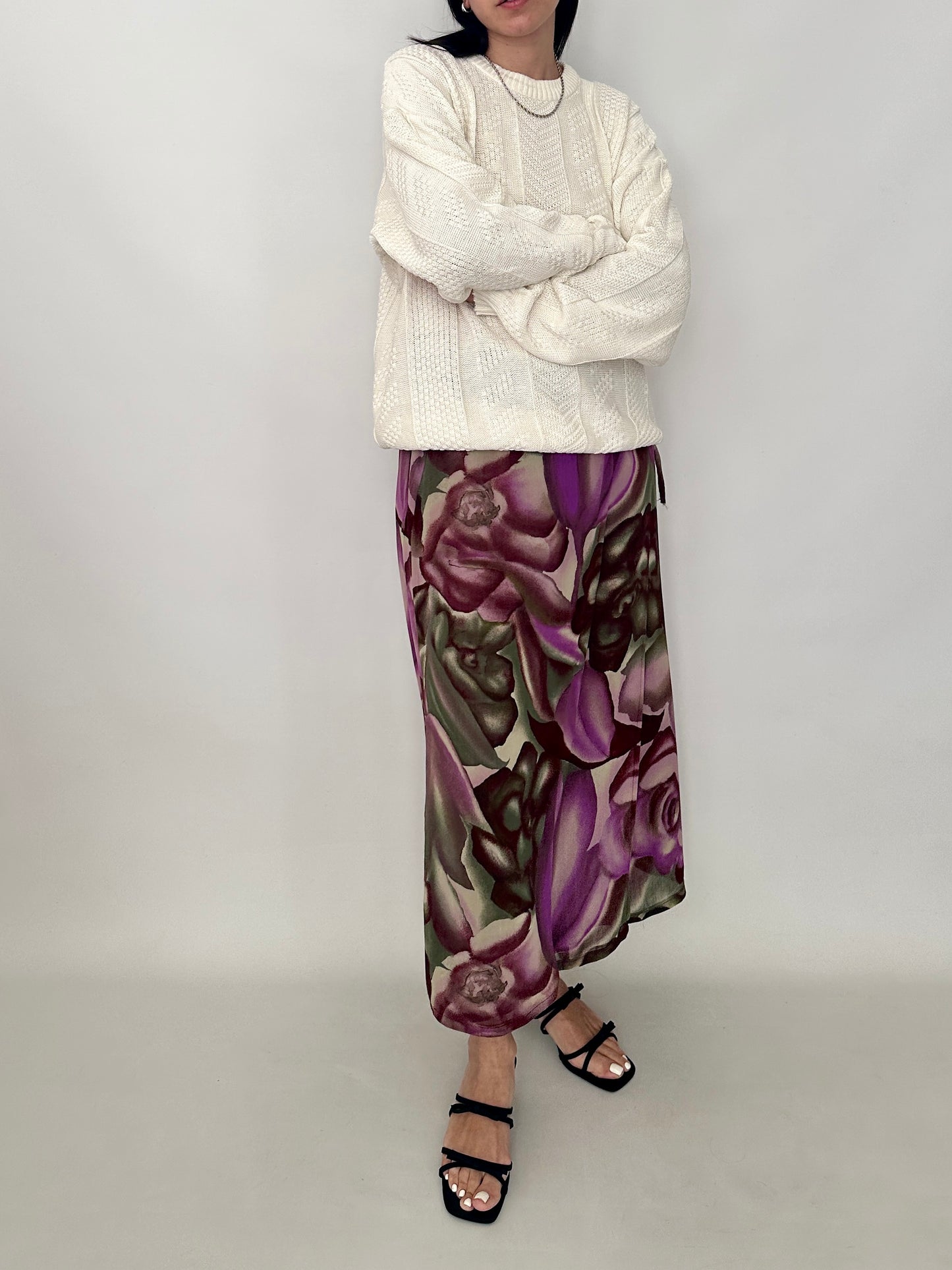 Maxi wrap printed skirt