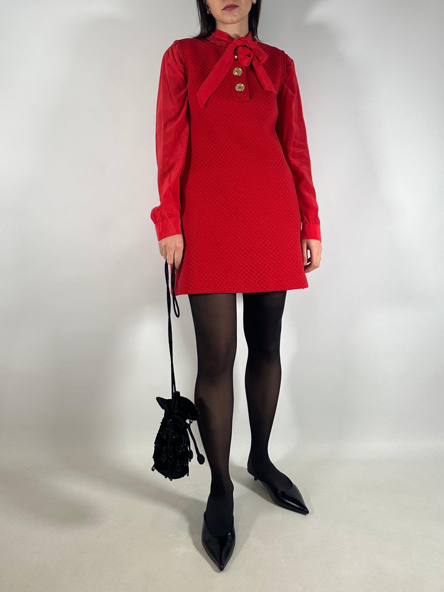 Love Moschino Quilted Red Shift Dress