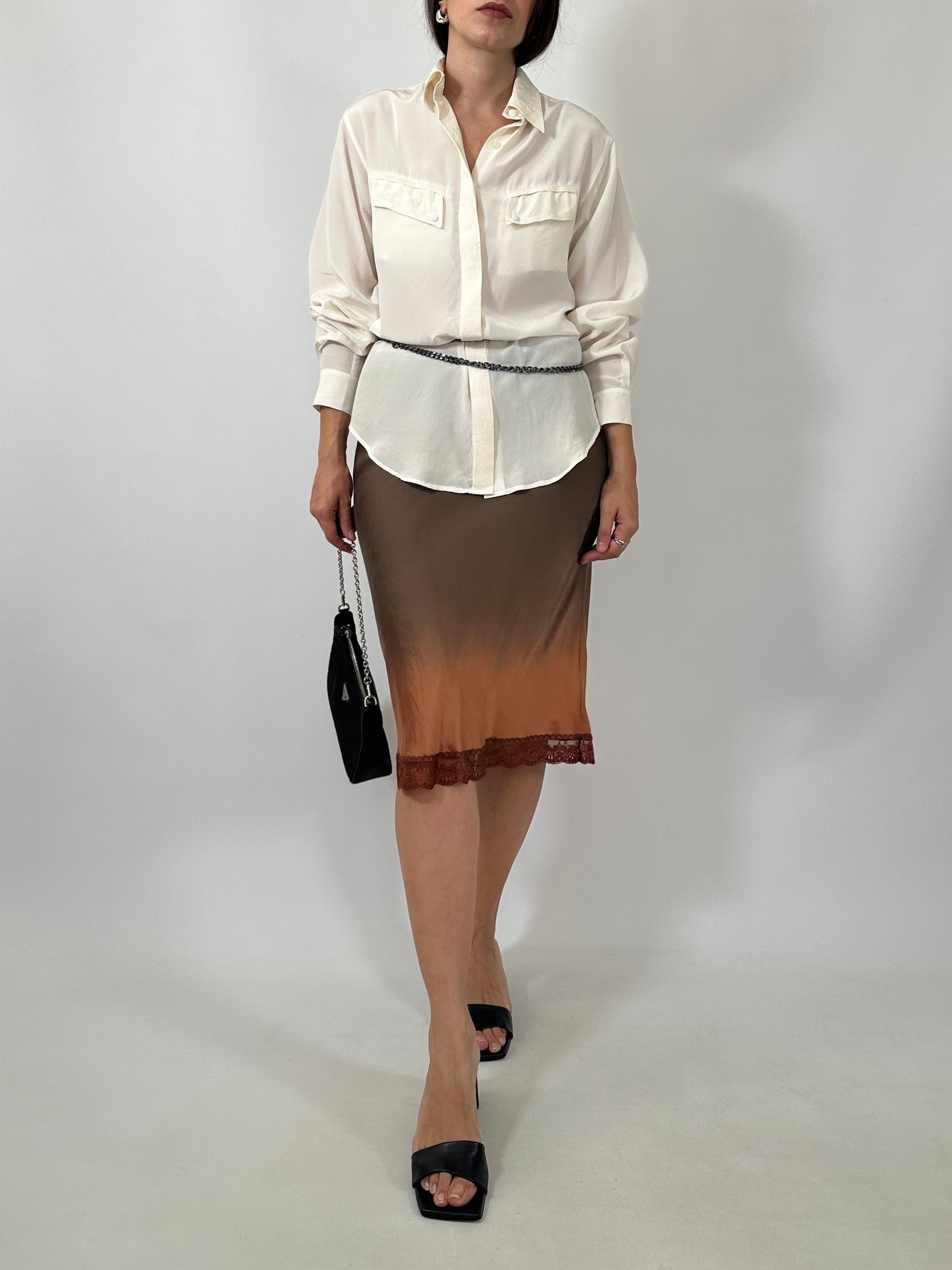 Dégradé Pure Silk Slip Skirt
