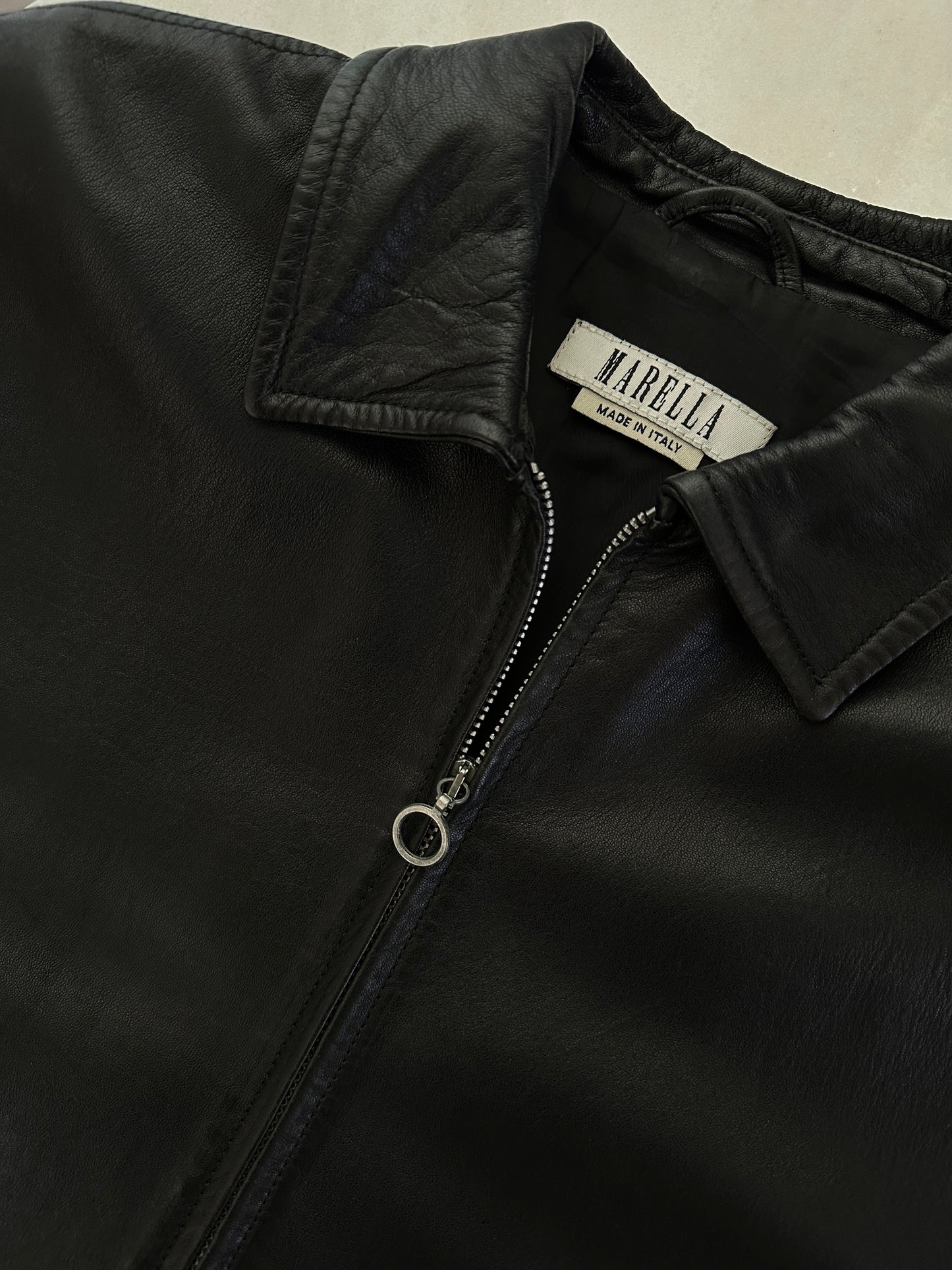 Marella soft leather zipped jacket