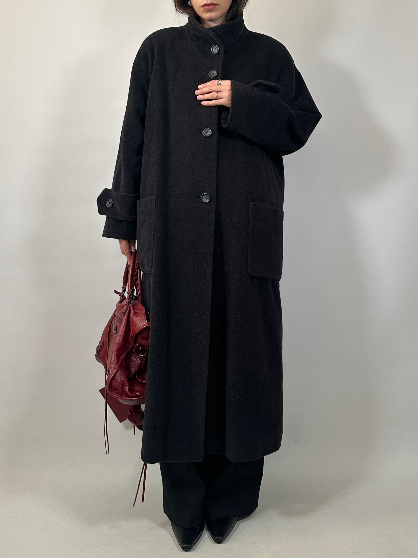 Oversized Vintage Funnel Neck Coat
