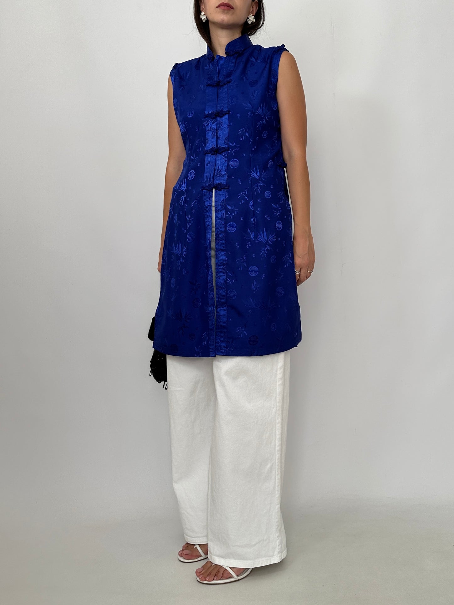 Blue Oriental Silk Top