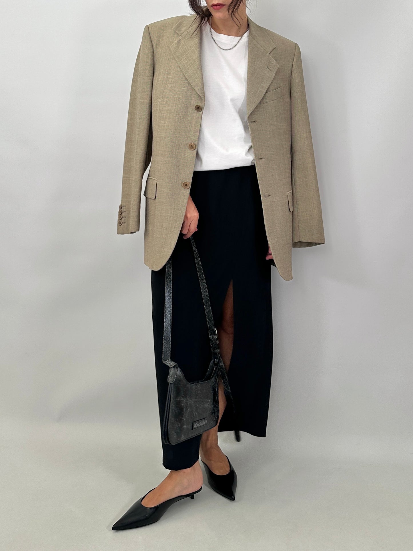 Minimal long skirt with side slit