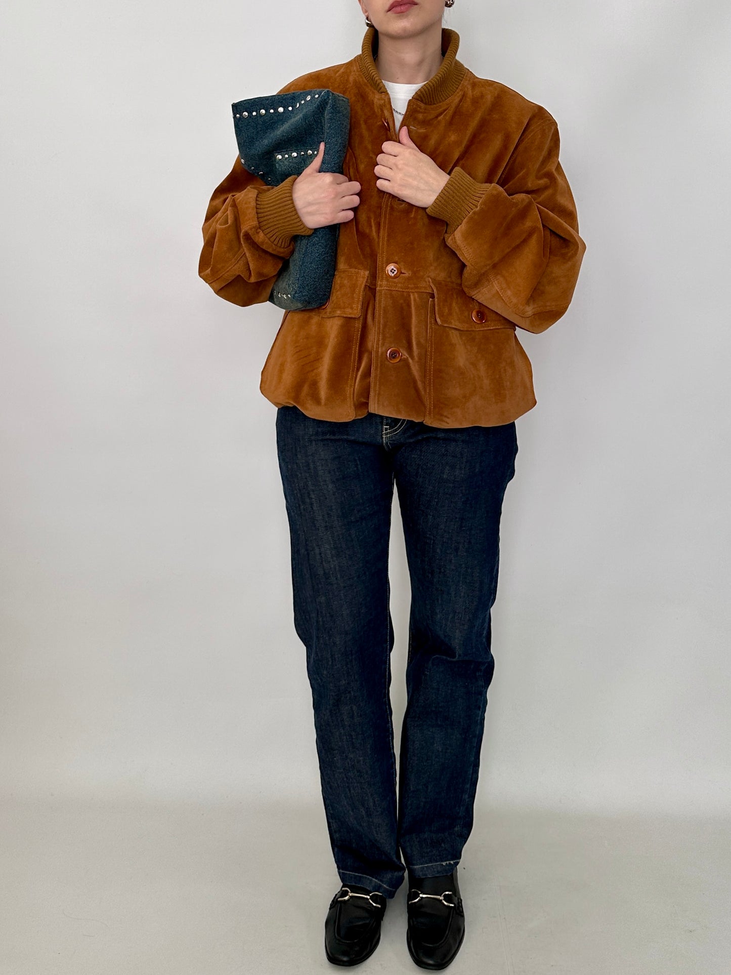 Vintage suede bomber jacket