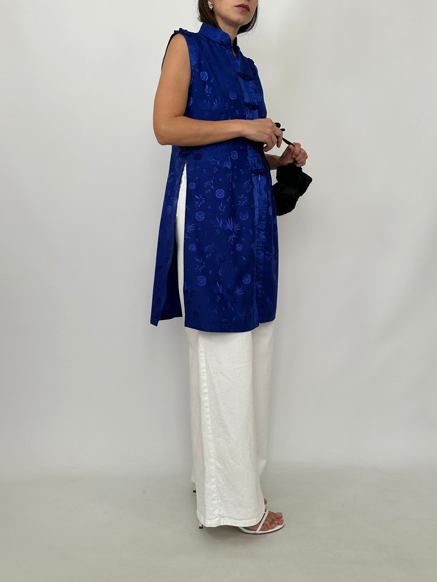 Blue Oriental Silk Top