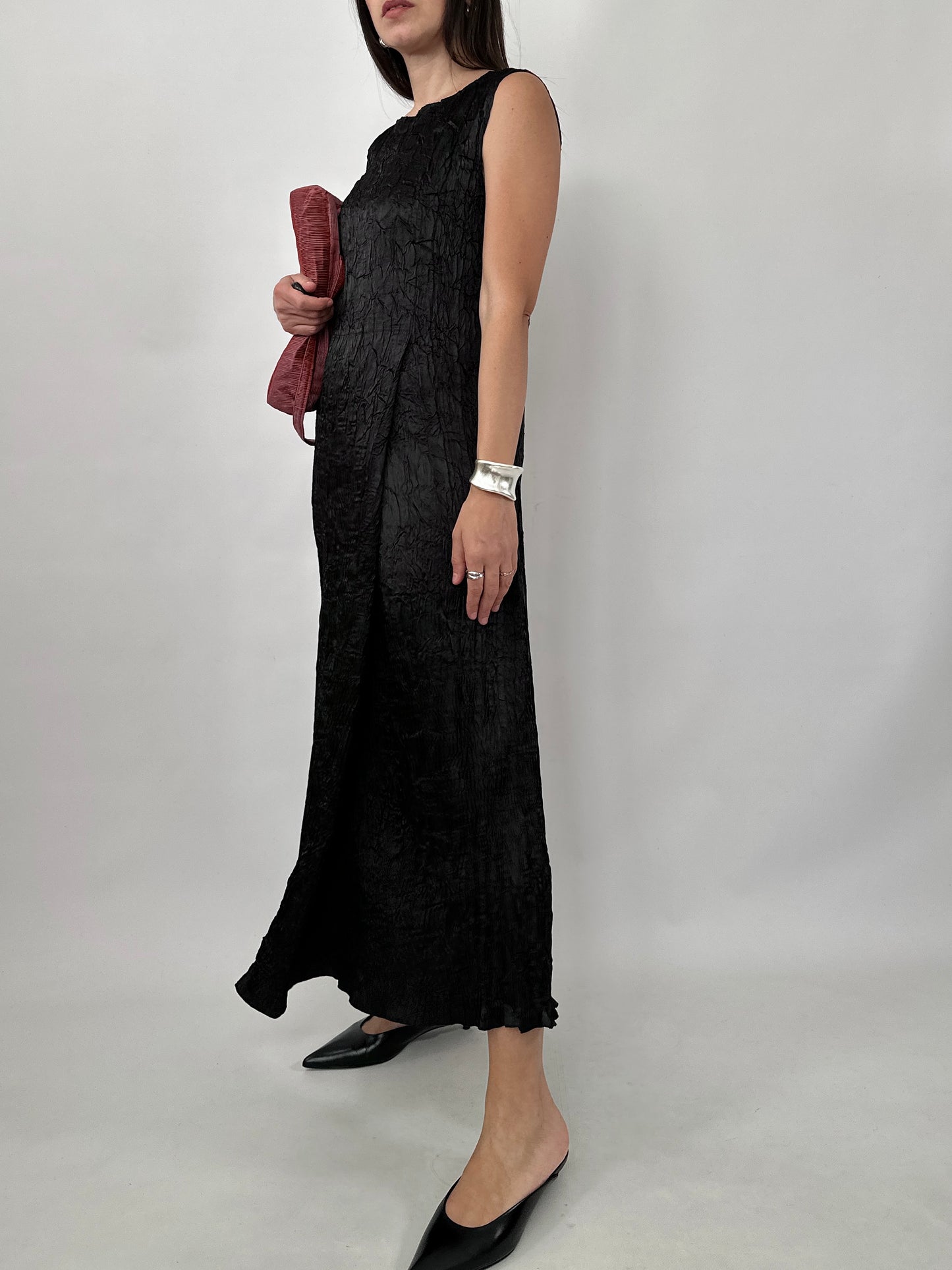 Textured Crinkle Maxi Dress