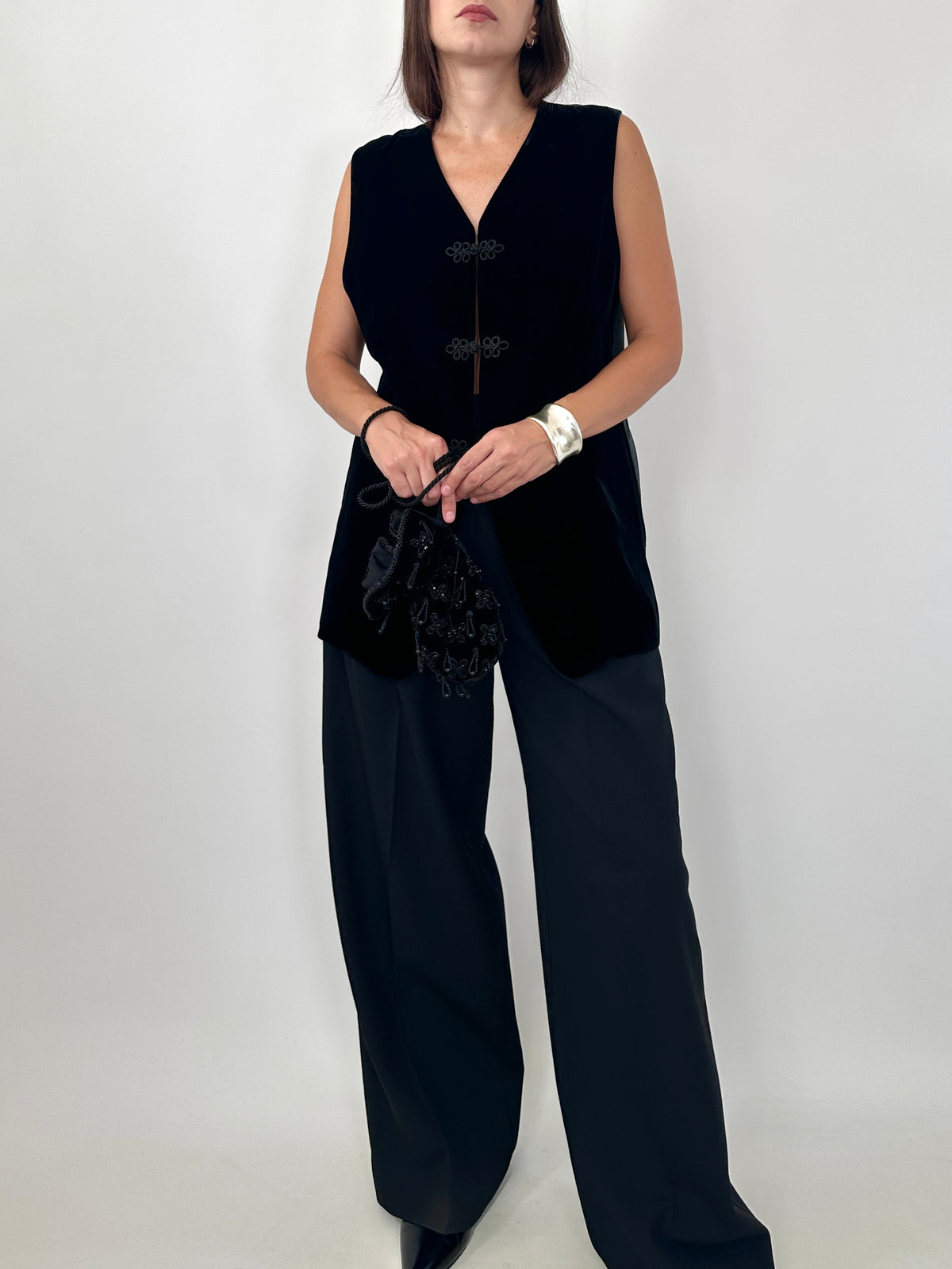Velvet Vest with Frog Closures
