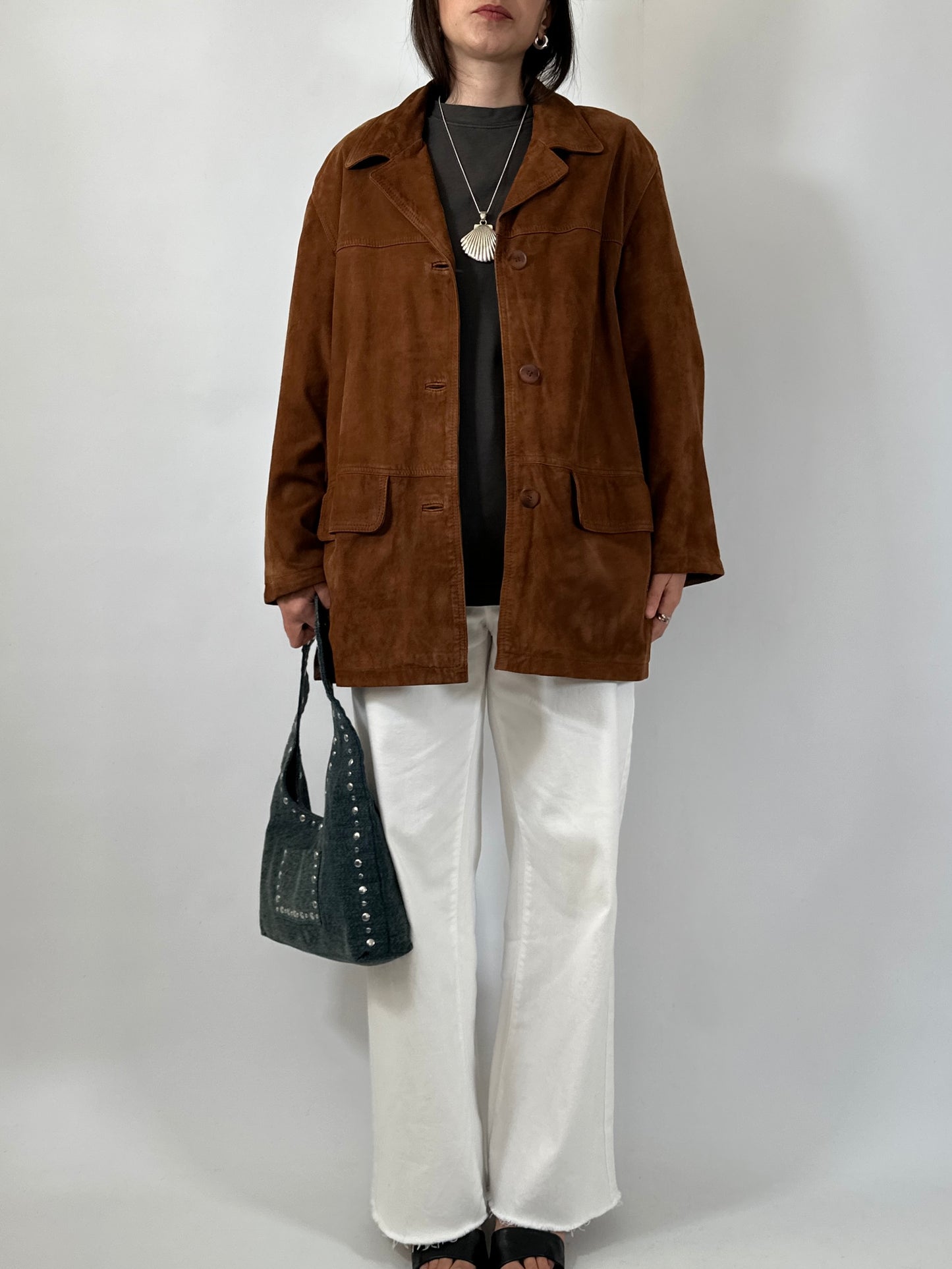 Suede Leather Relaxed Fit Jacket