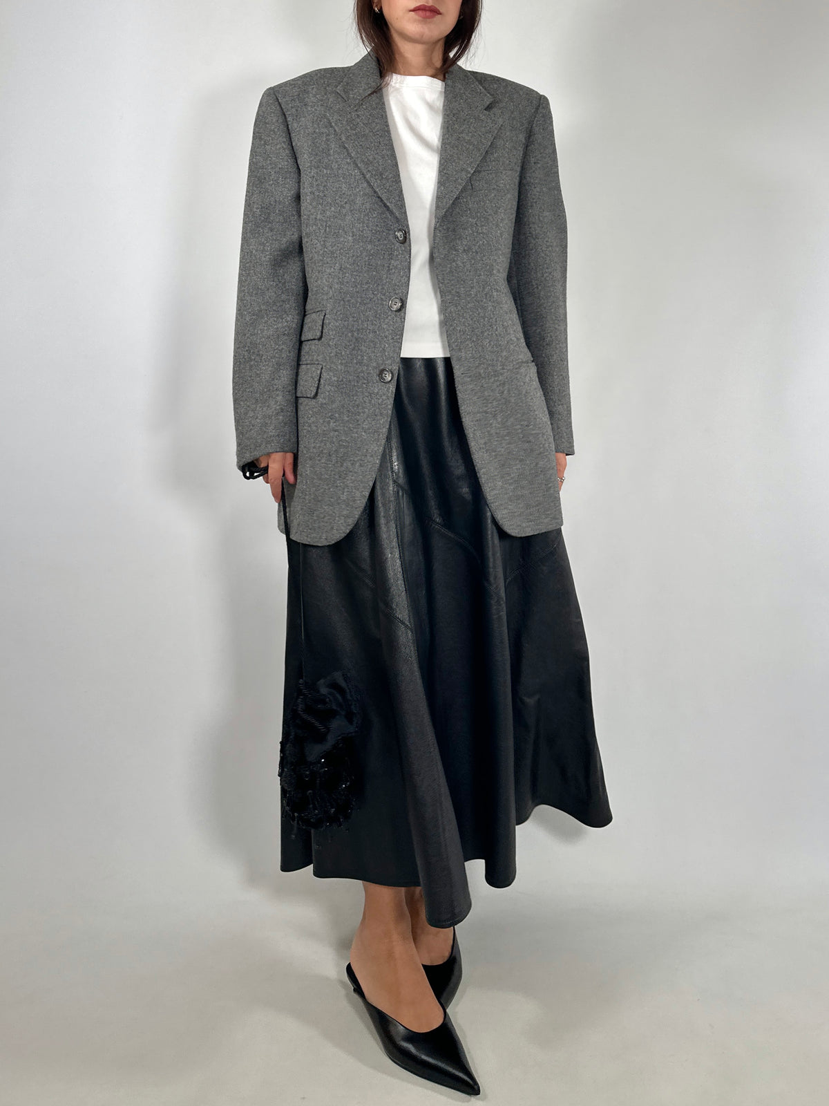 Oversized Grey Virgin Wool Blazer