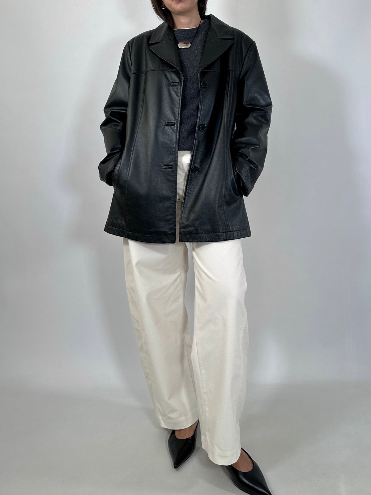 Black Leather Straight Jacket