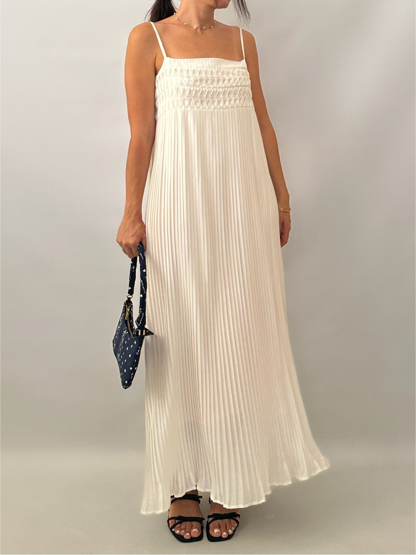 Vintage Gianfranco Ferré pleated white dress