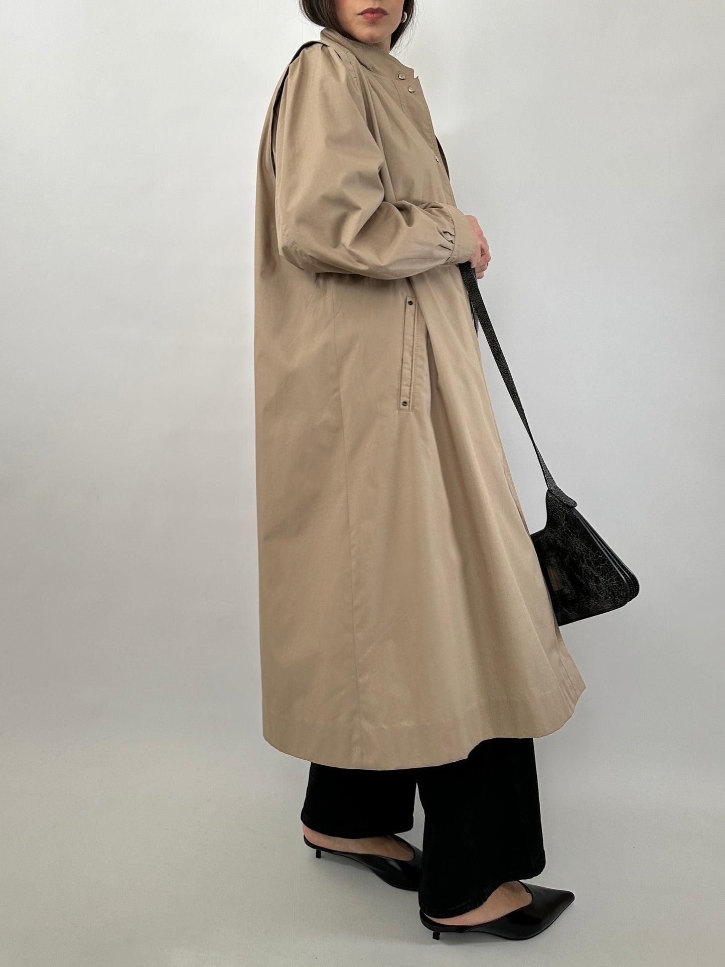 Vintage Lightweight Coat with Puff Sleeves