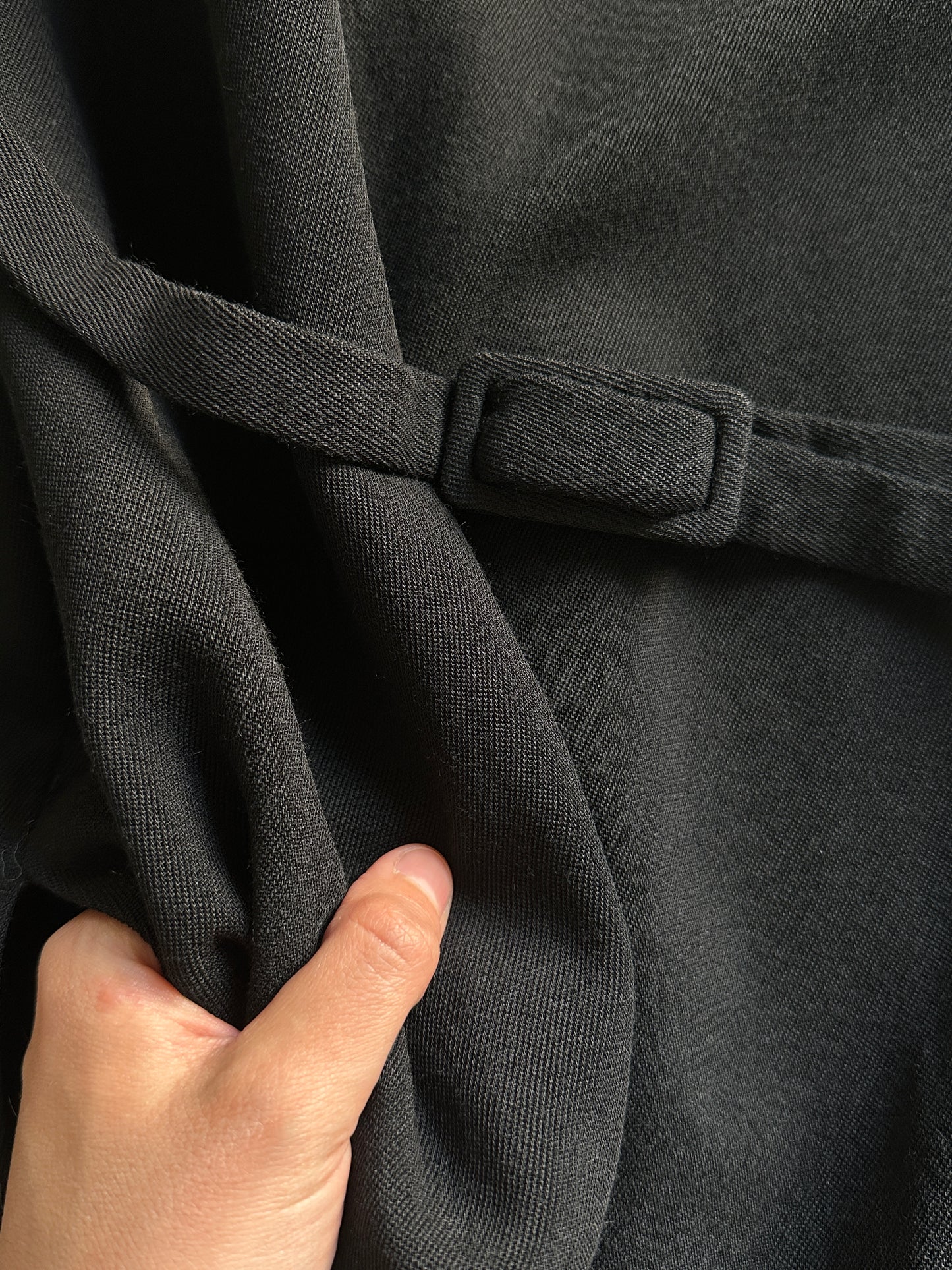 Vintage Relaxed Wool Blazer with Back Belt