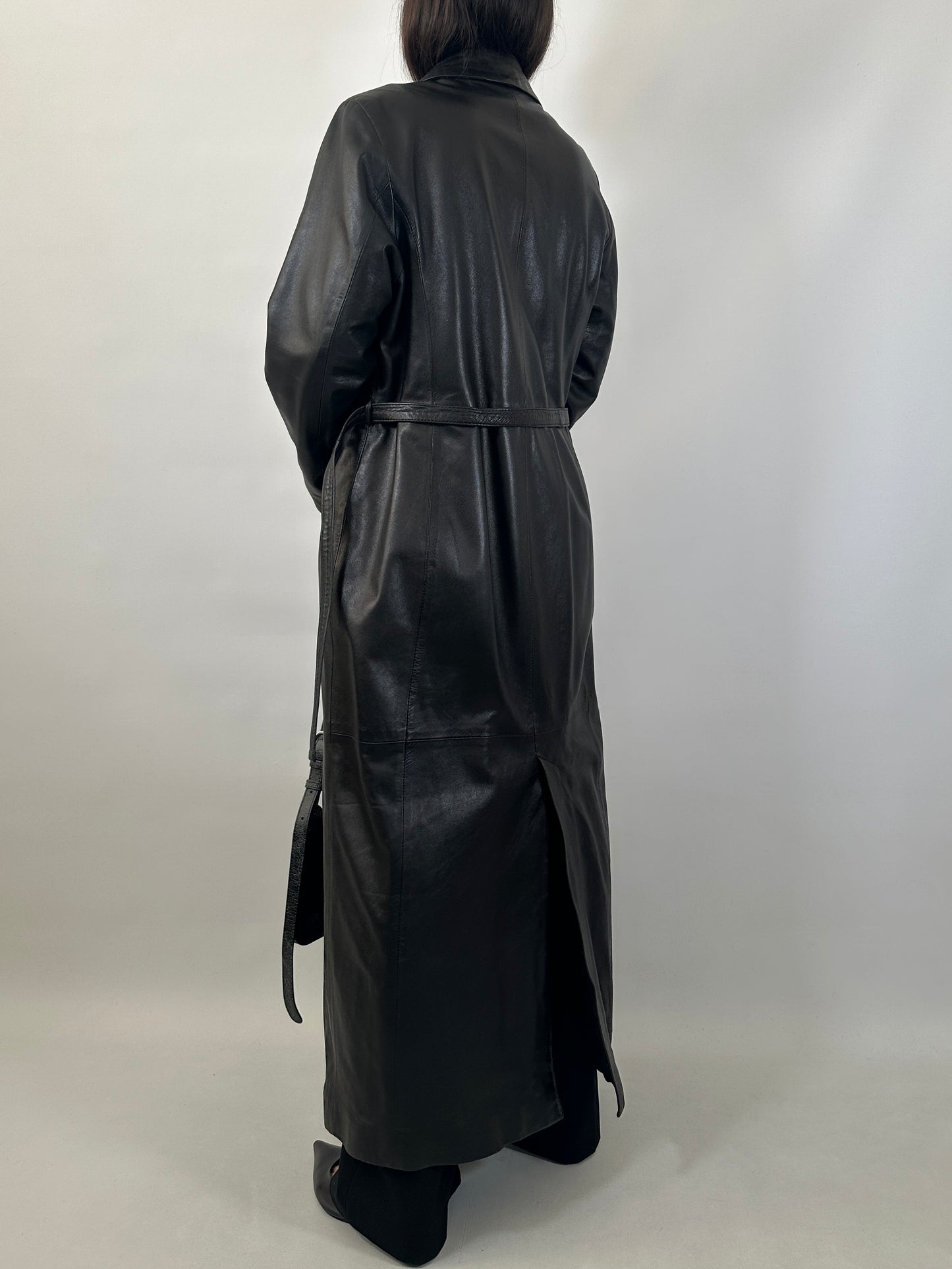 Extra-Long Soft Leather Coat