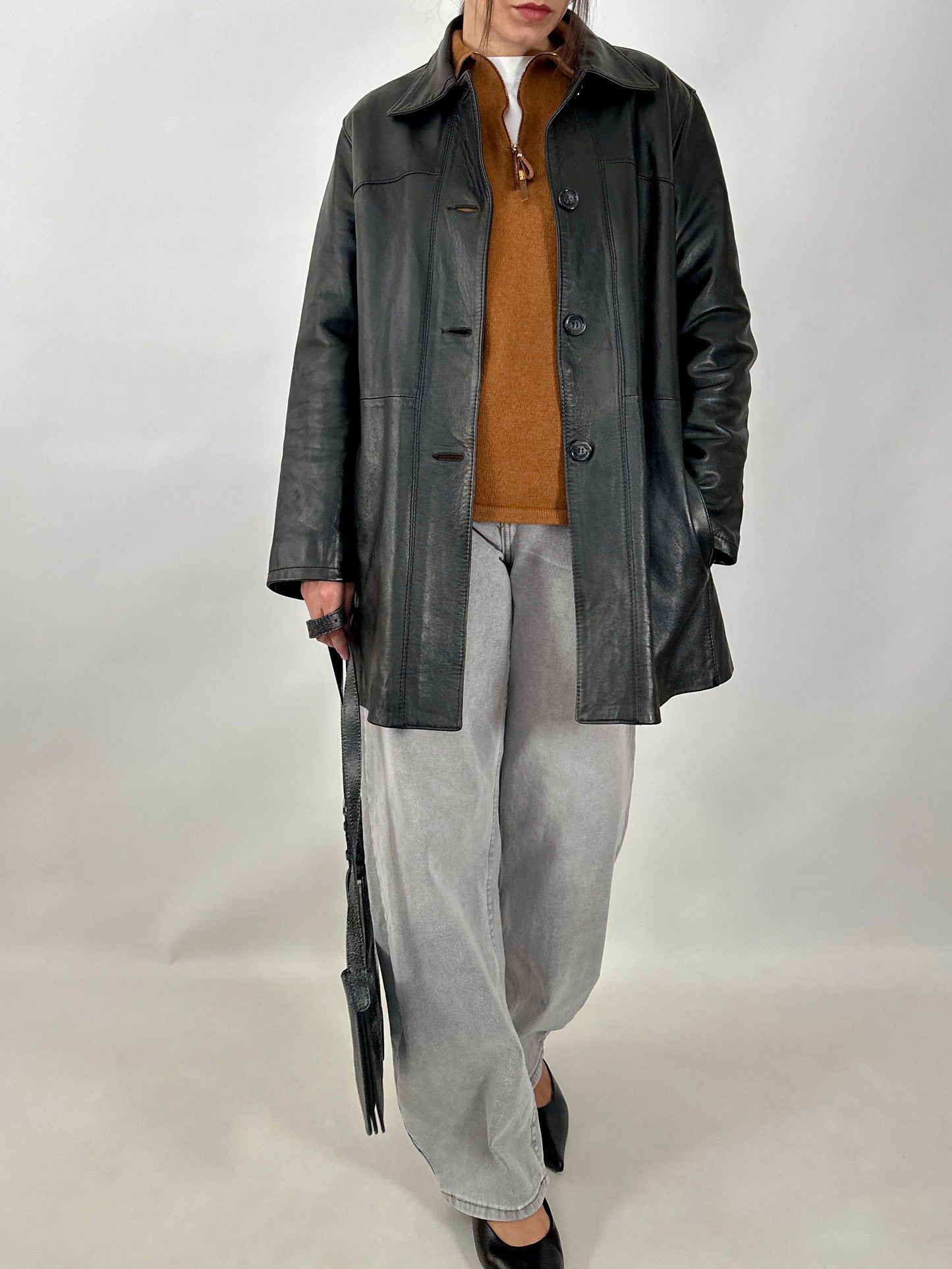 Classic real leather jacket