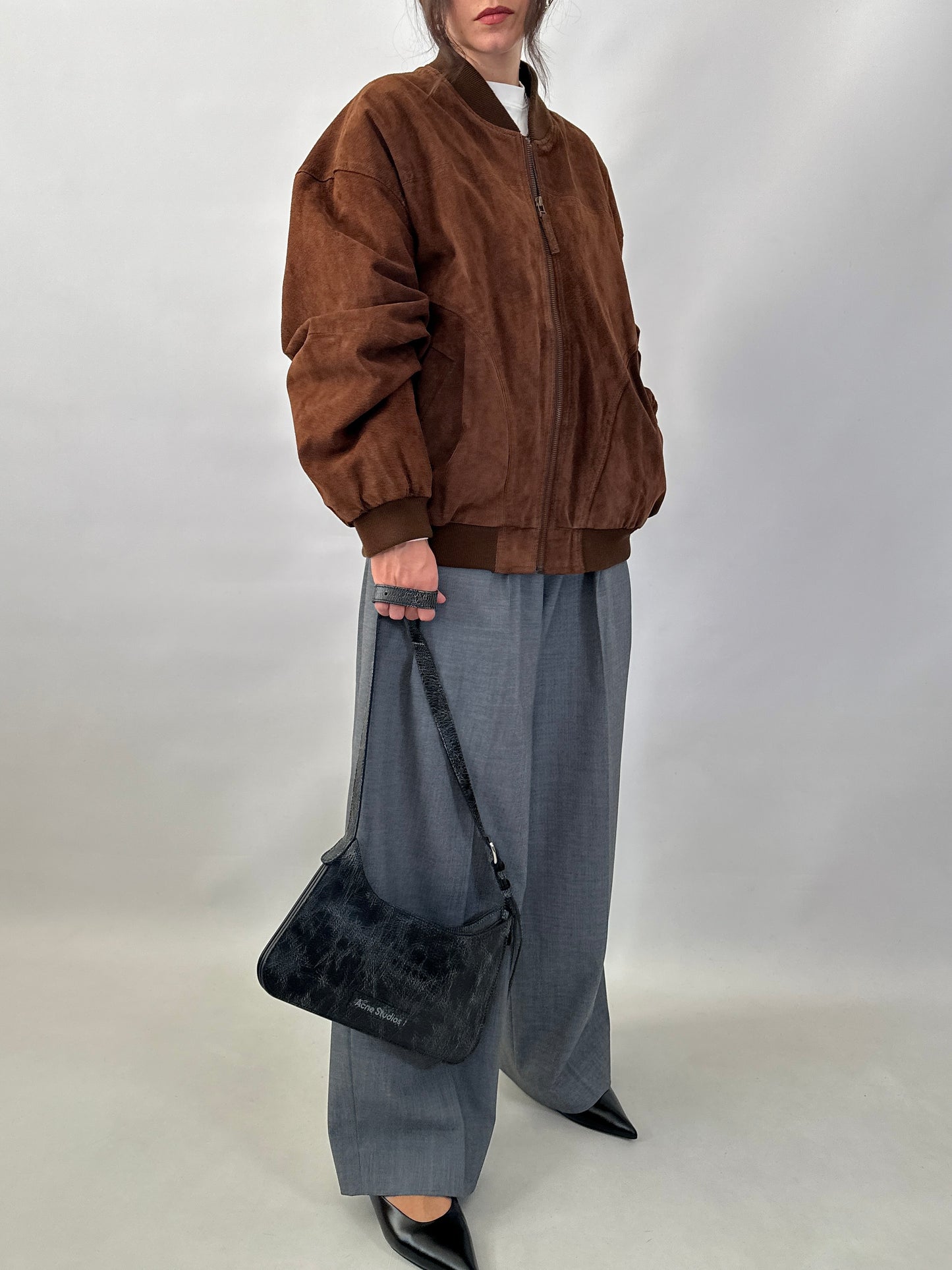 Real suede bomber jacket