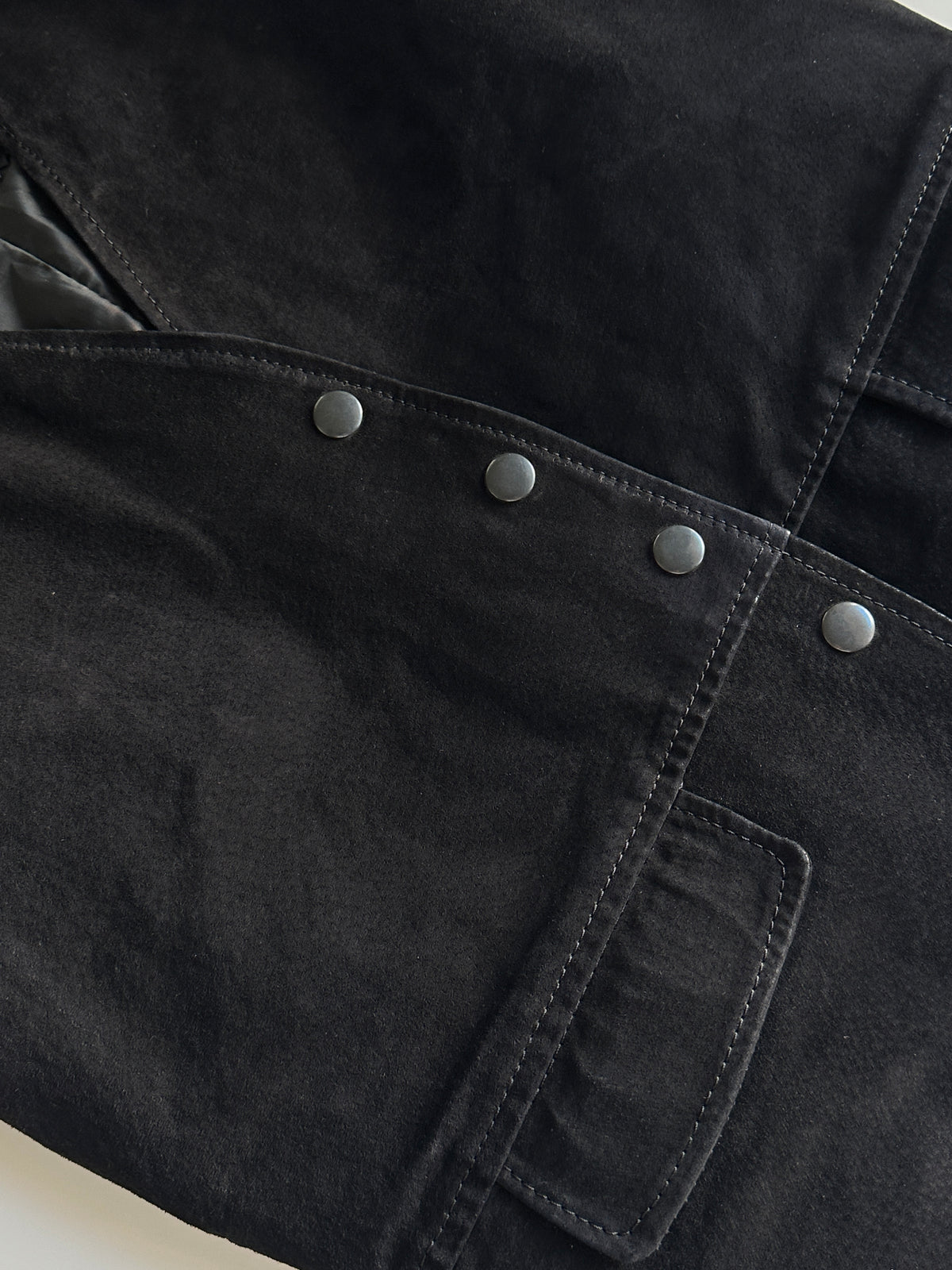 Vintage Black Suede Vest